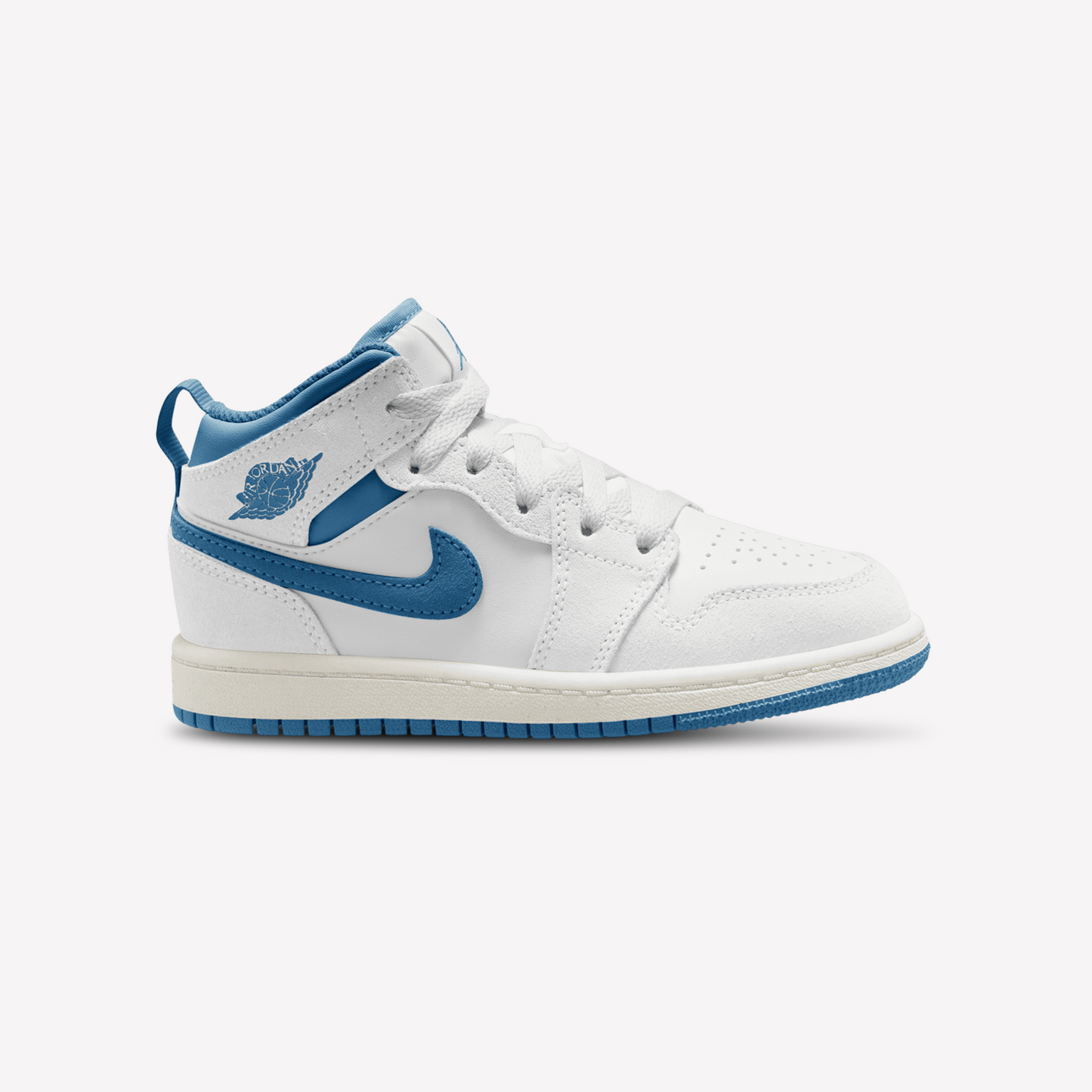 Nike Kids Jordan AJ 1 Mid White Industrial Blue