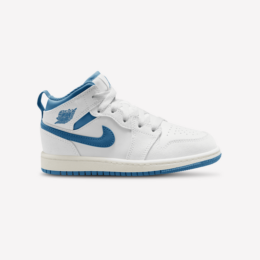 Nike Kids Jordan AJ 1 Mid  - White Industrial Blue