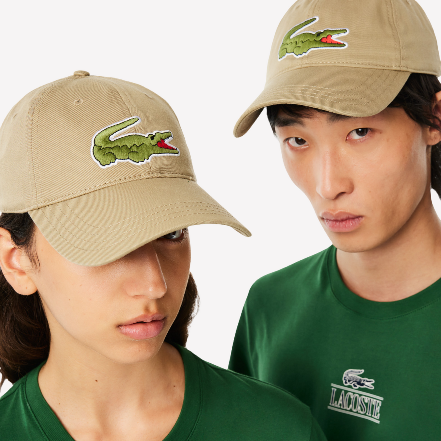 Lacoste Unisex Adjustable Organic Cotton Twill Cap - Beige