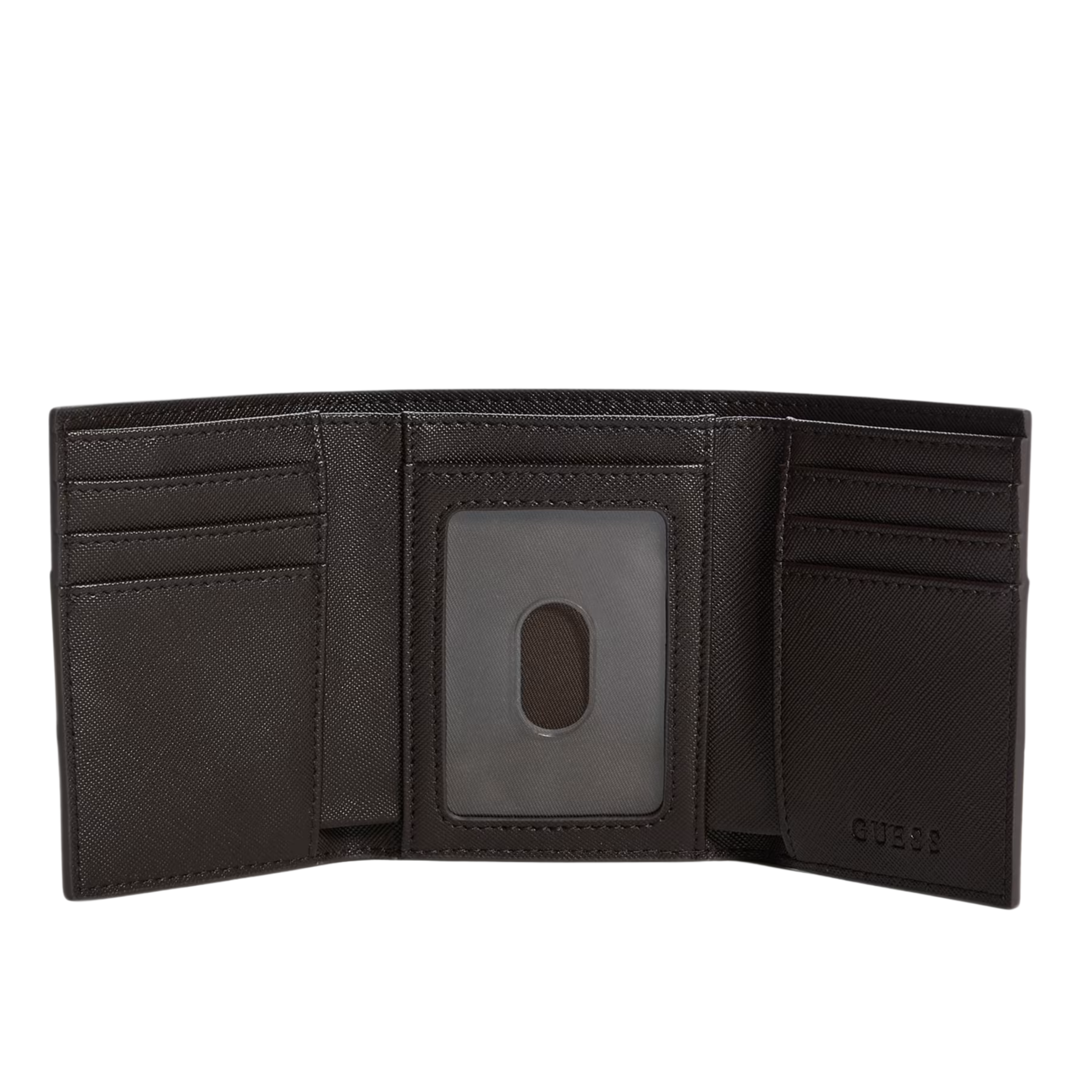 Guess Men Debossed Logo Trifold Wallet - Brown