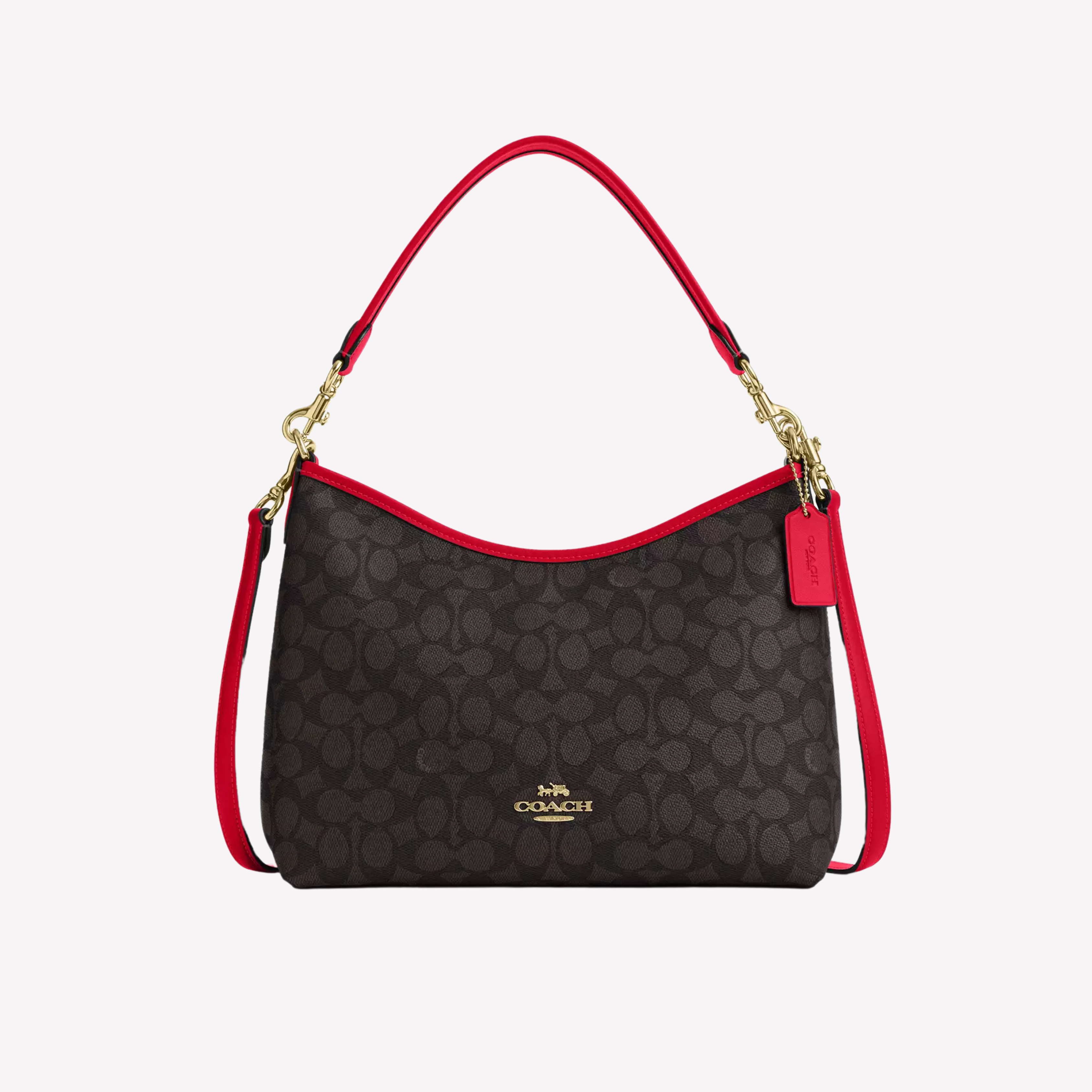 COACH Laurel Shoulder Bag - Walnut Bold Red