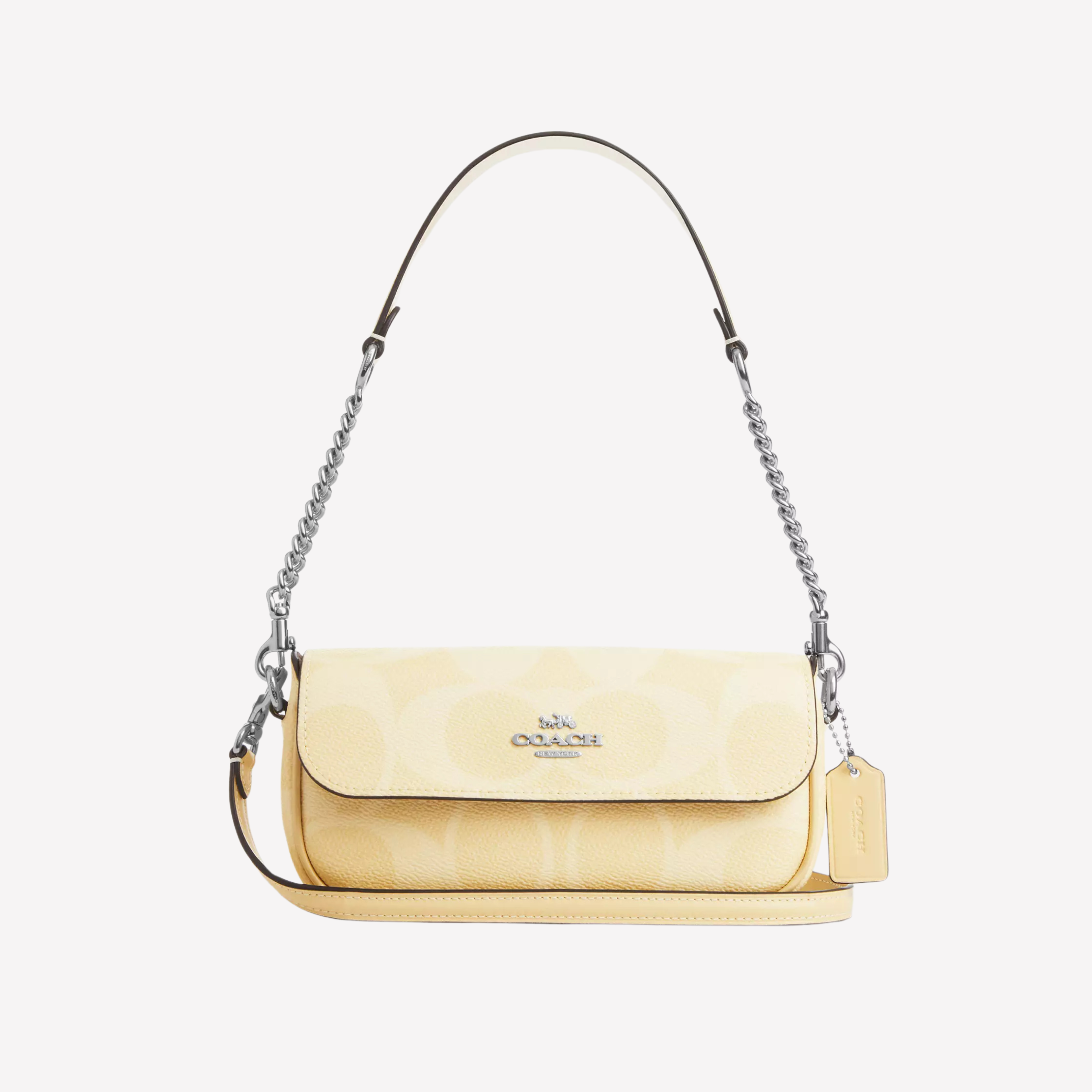 COACH Rowan Hailey Flap Bag - Silver Hay