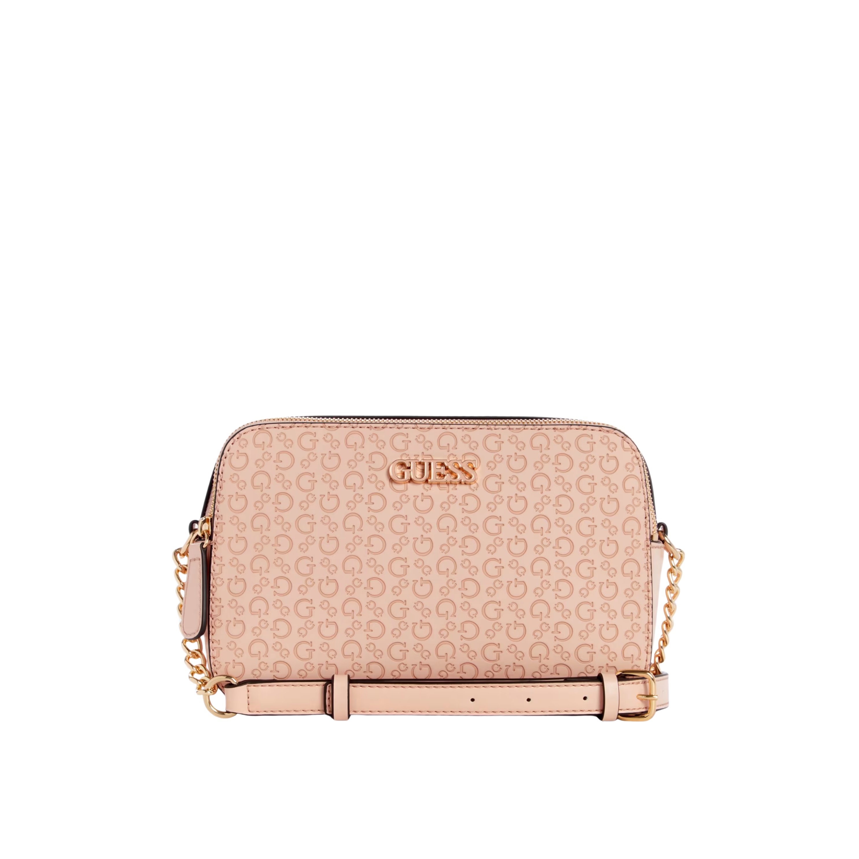 Guess Women Zakaria Debossed Logo Double Zip Crossbody - Pink