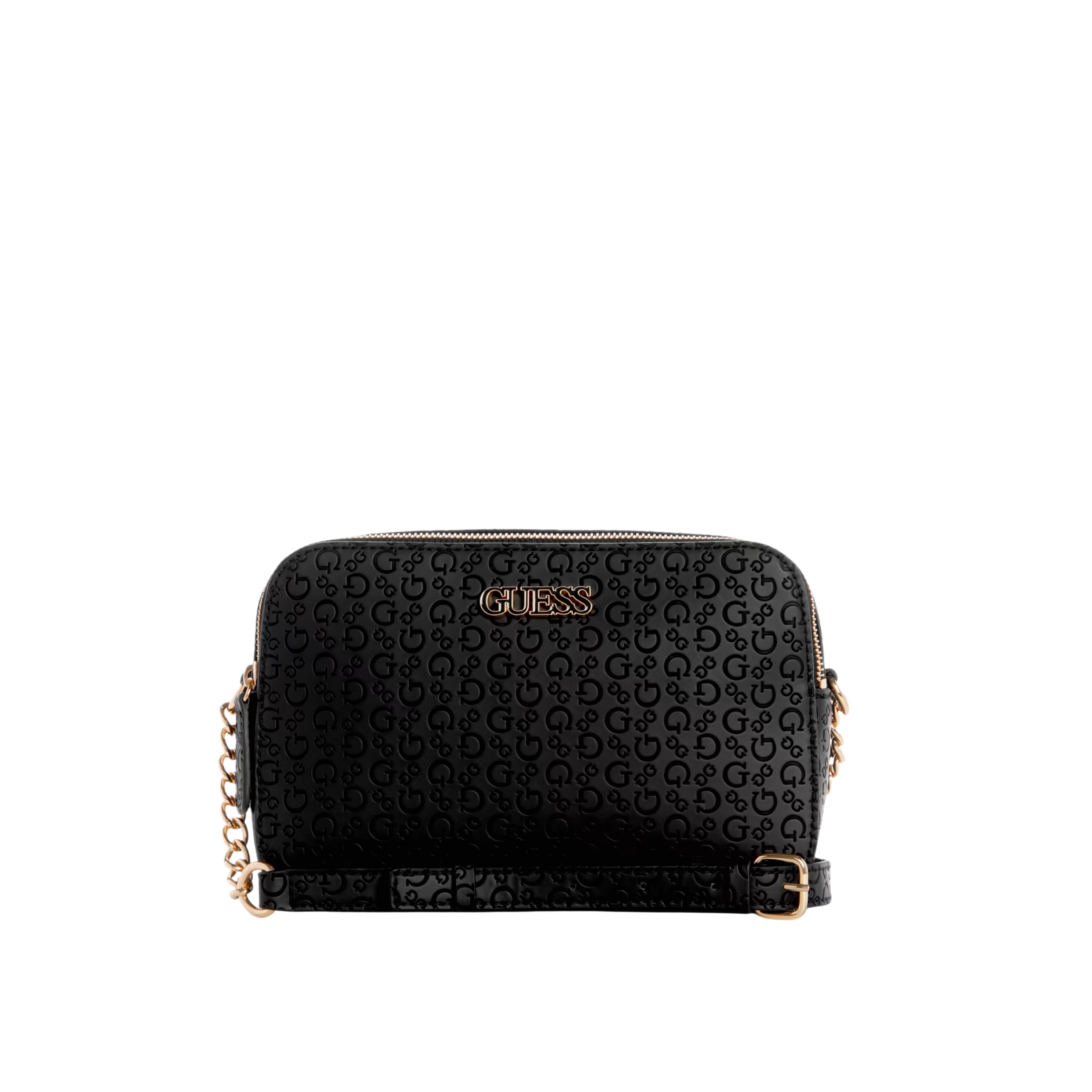 Guess Women Zakaria Debossed Logo Double Zip Crossbody - Black