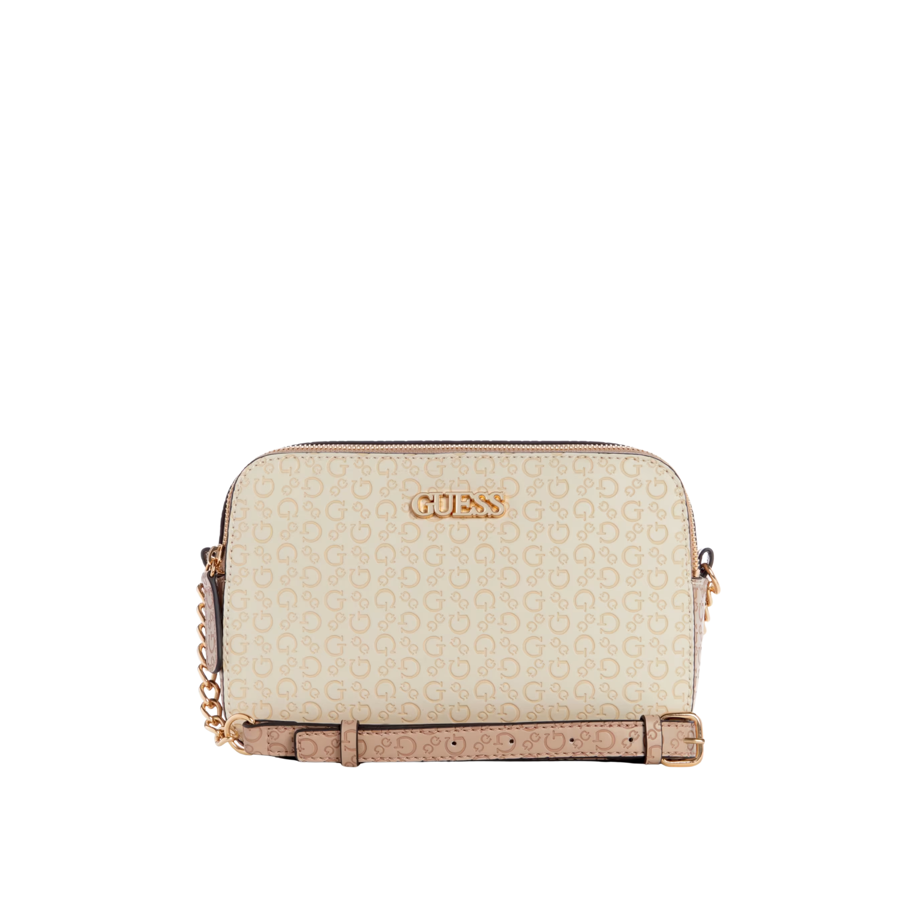 Guess Women Zakaria Debossed Logo Double Zip Crossbody - Neutral