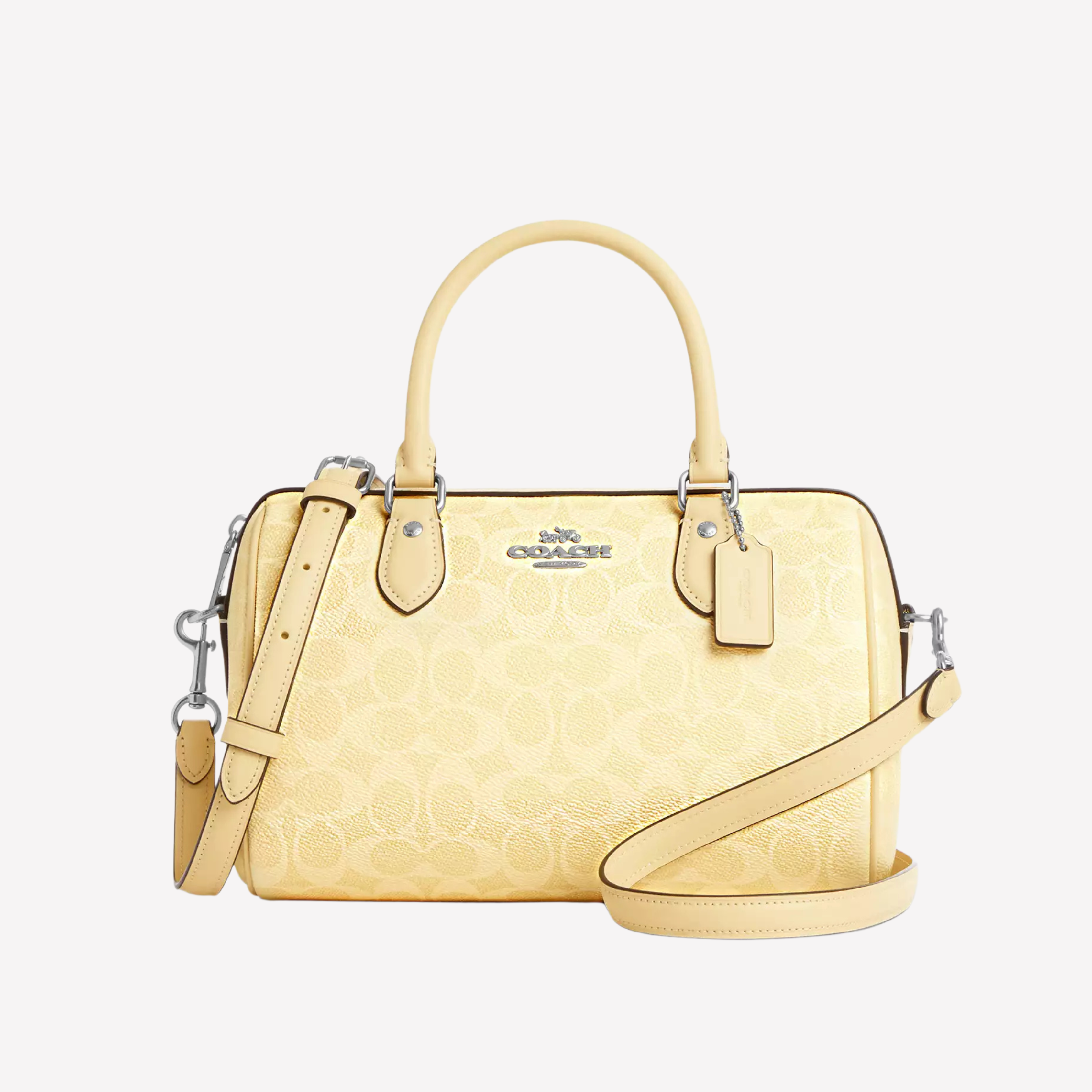COACH Rowan Satchel Bag - Silver Hay