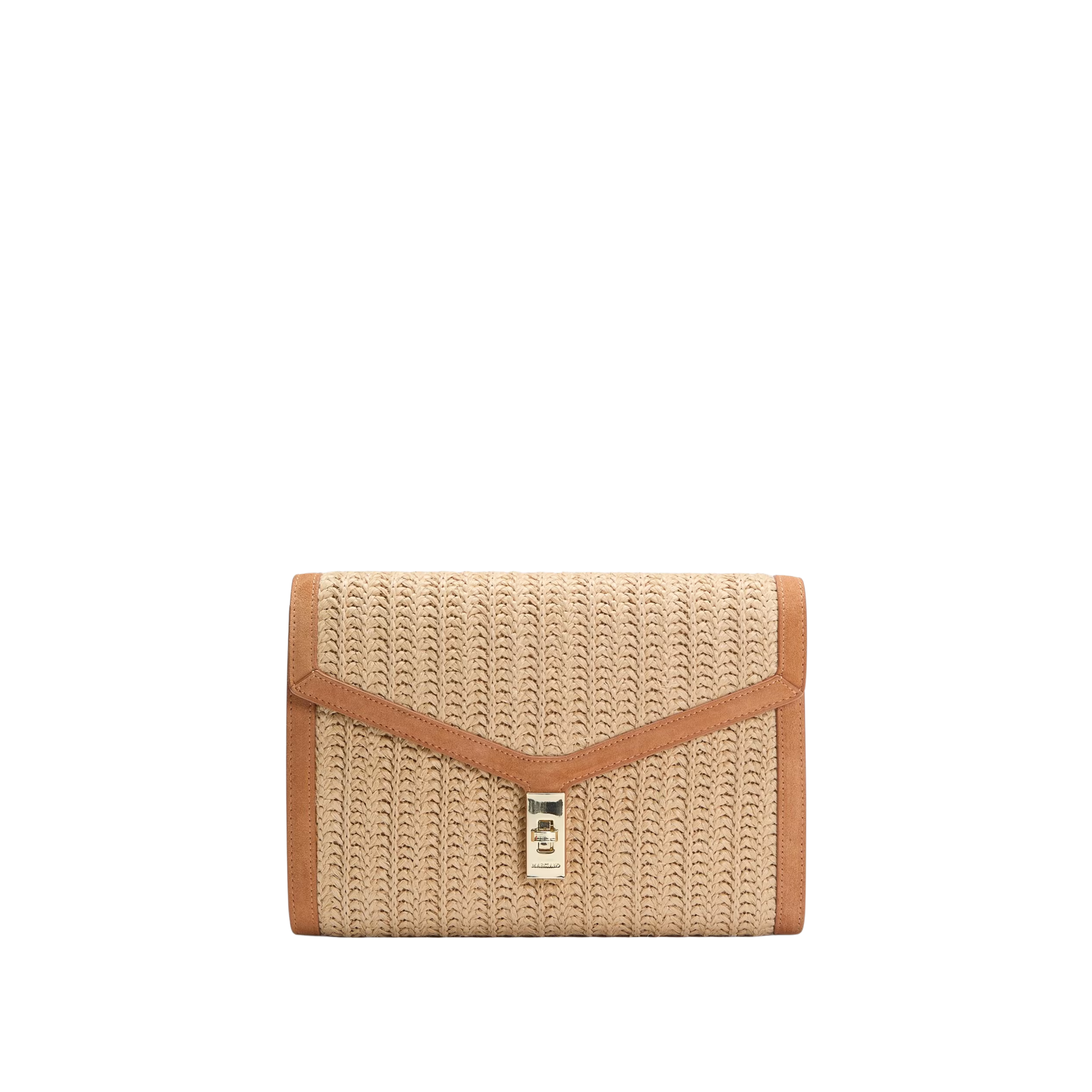Guess Women Lisa Raffia Envelope Crossbody - Dark Beige