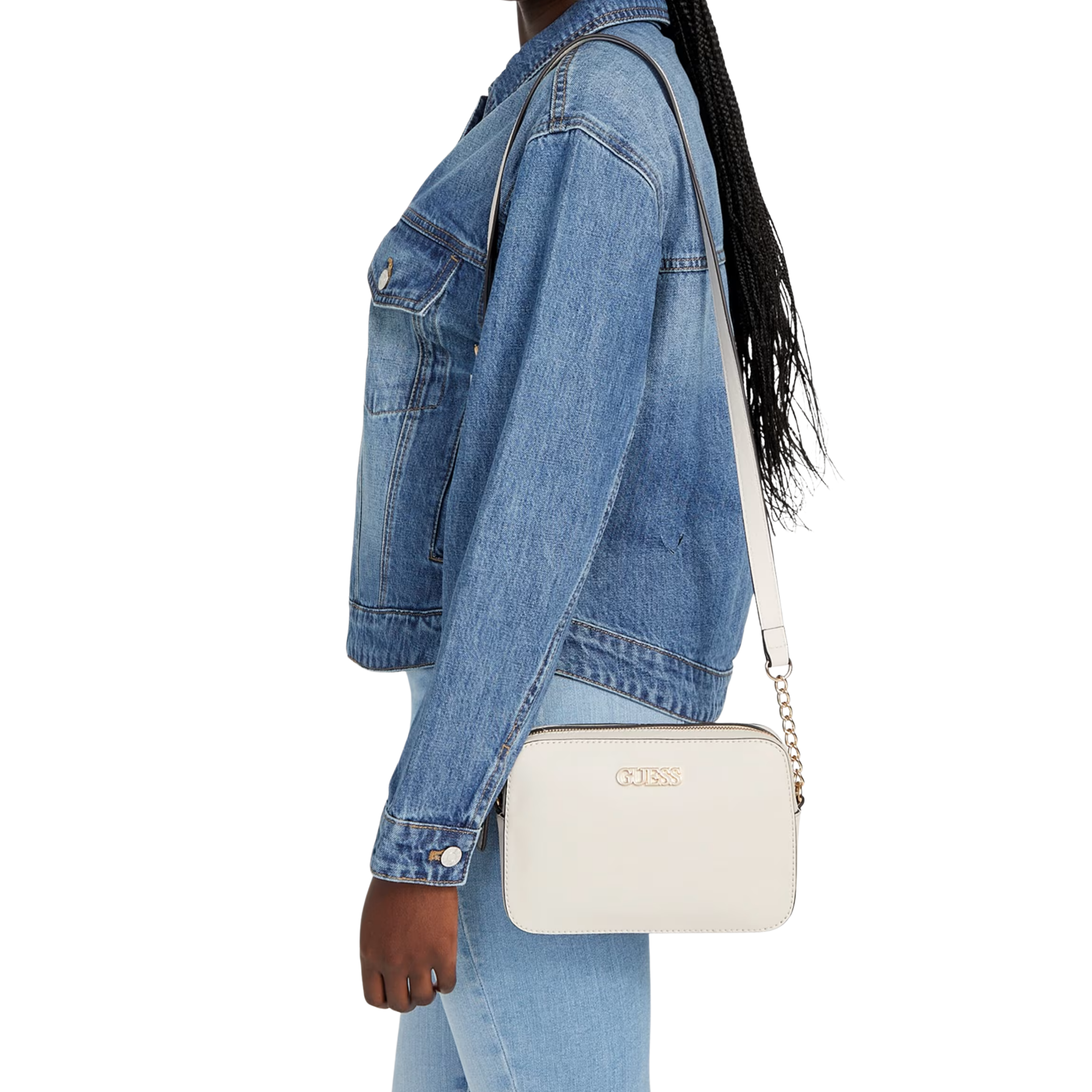 Guess Women Nolan Camera Crossbody - Off White