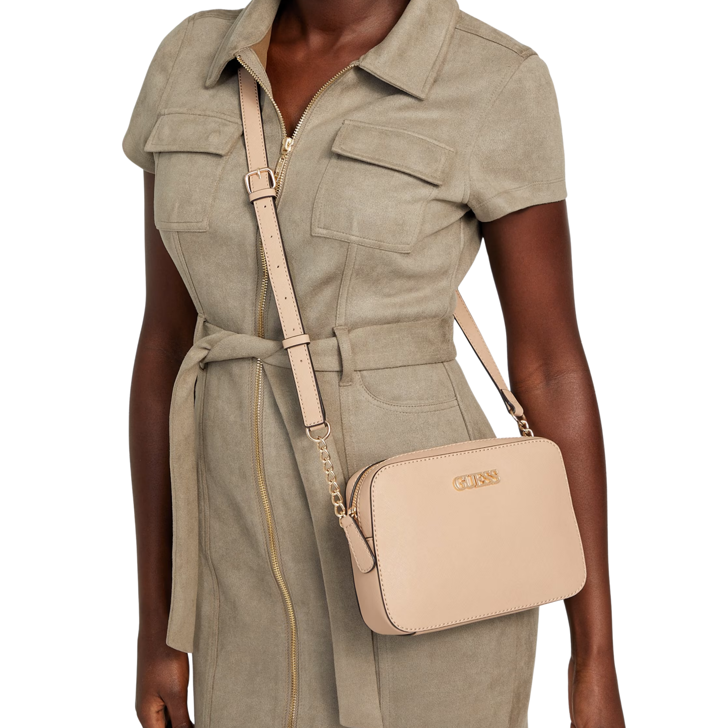 Guess Women Nolan Camera Crossbody - Brown