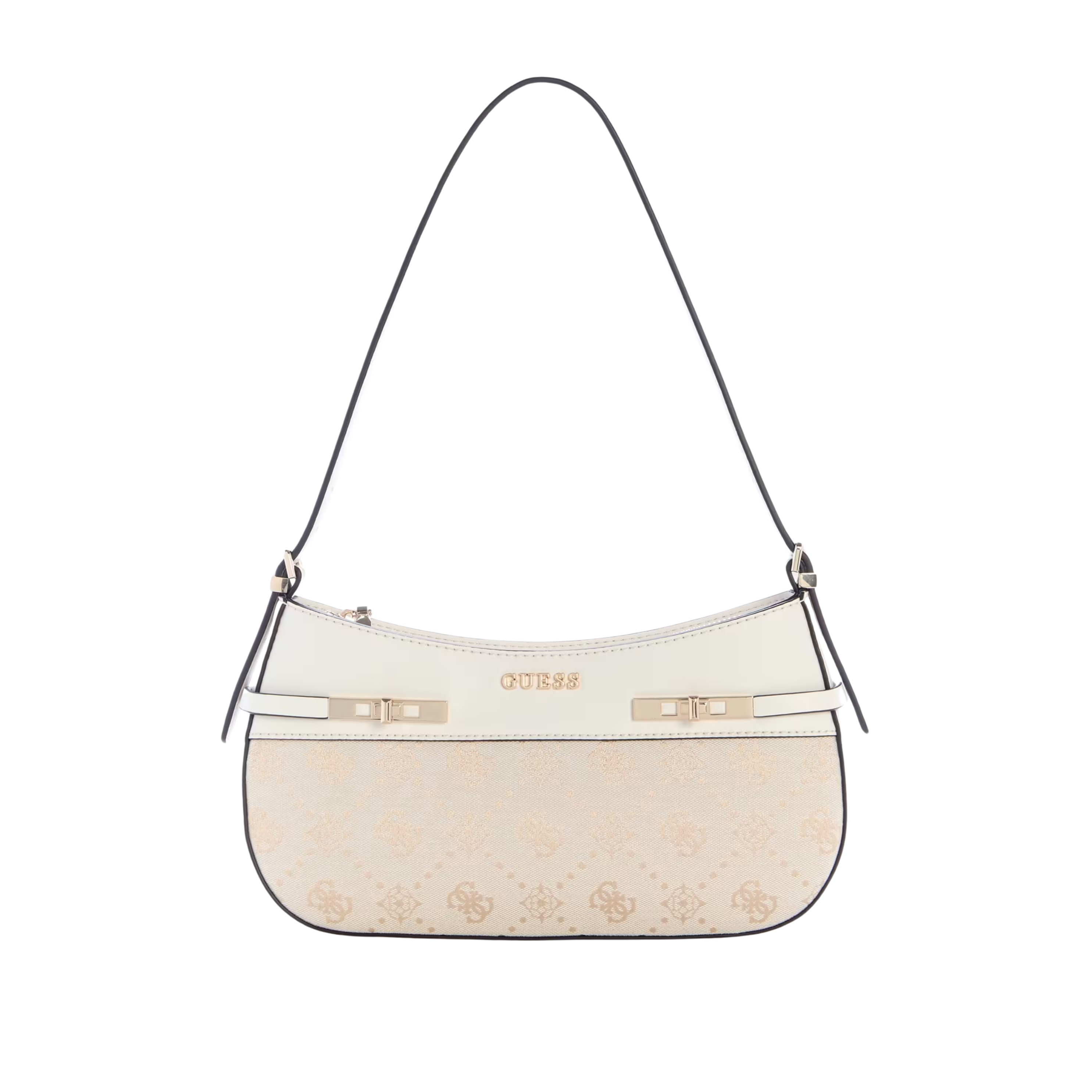 Guess Women Melinda Logo Shoulder Bag - Off White Logo