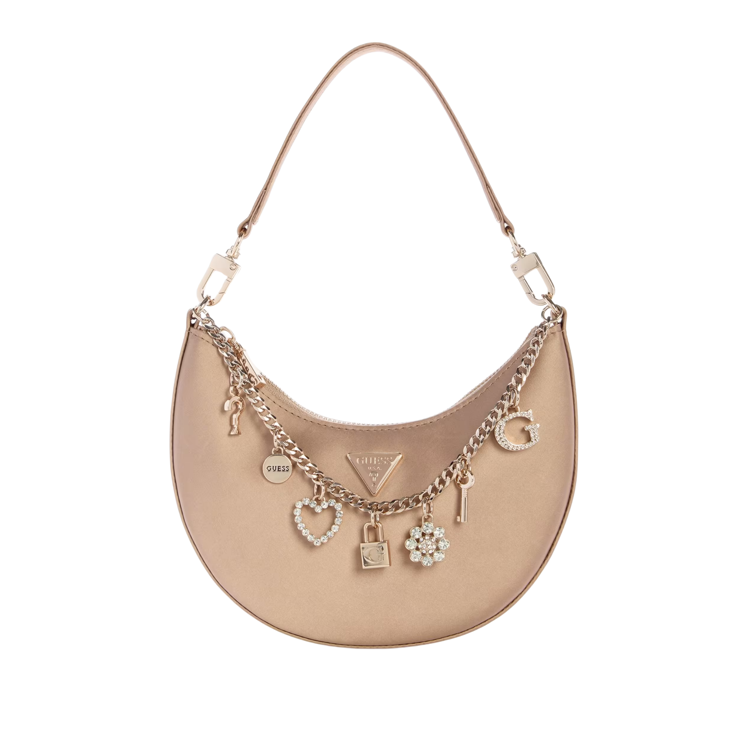 Guess Women Tasmin Charm Appliqué Hobo Bag - Champagne