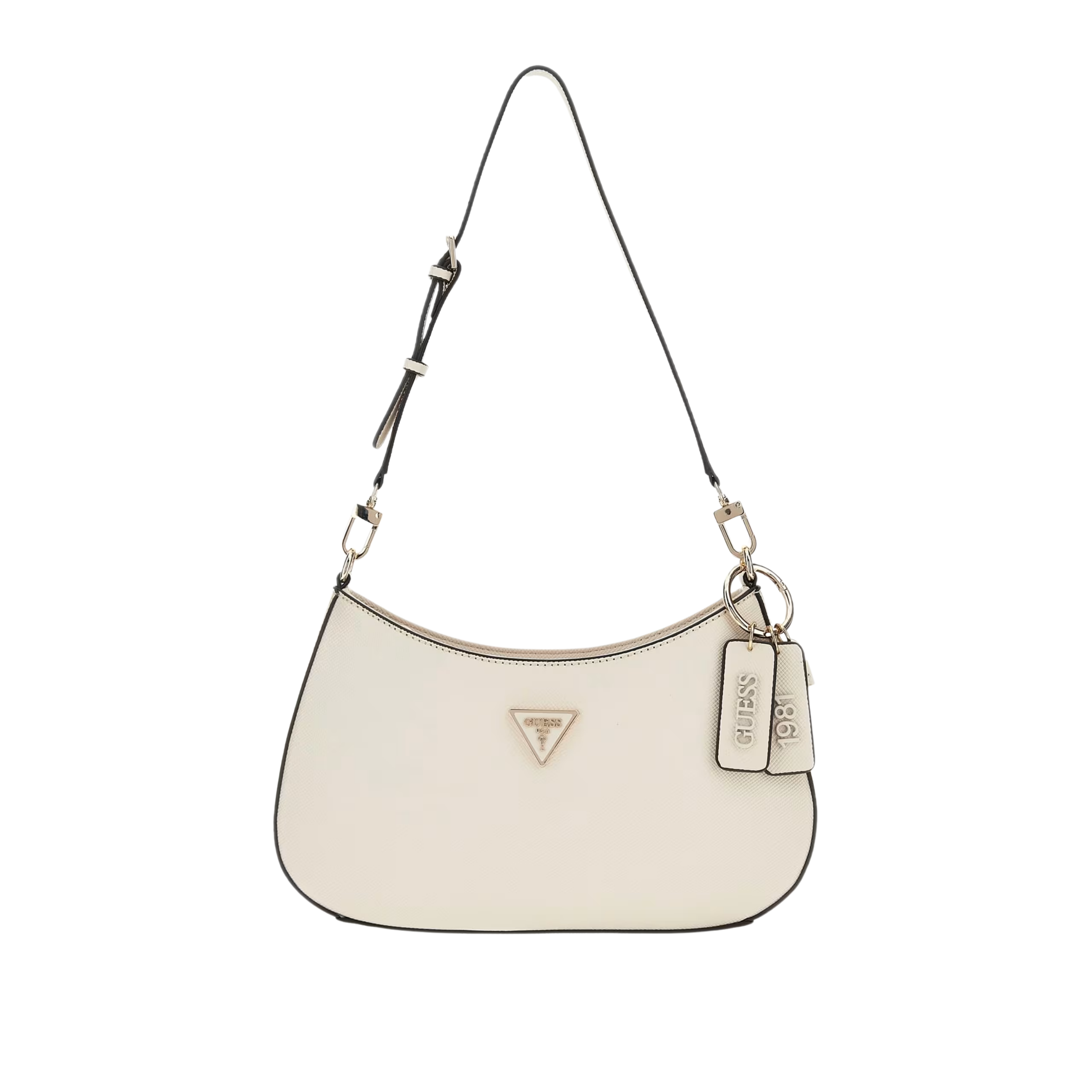 Guess Women Noelle Saffiano Shoulder Bag - Bone