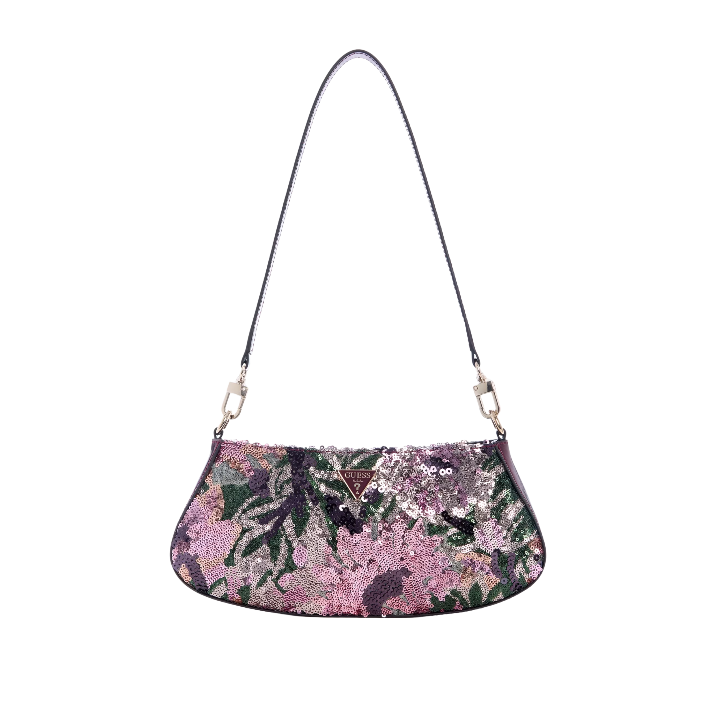 Guess Women Elsie Satin Sequin Shoulder Bag - Amethyst Multi