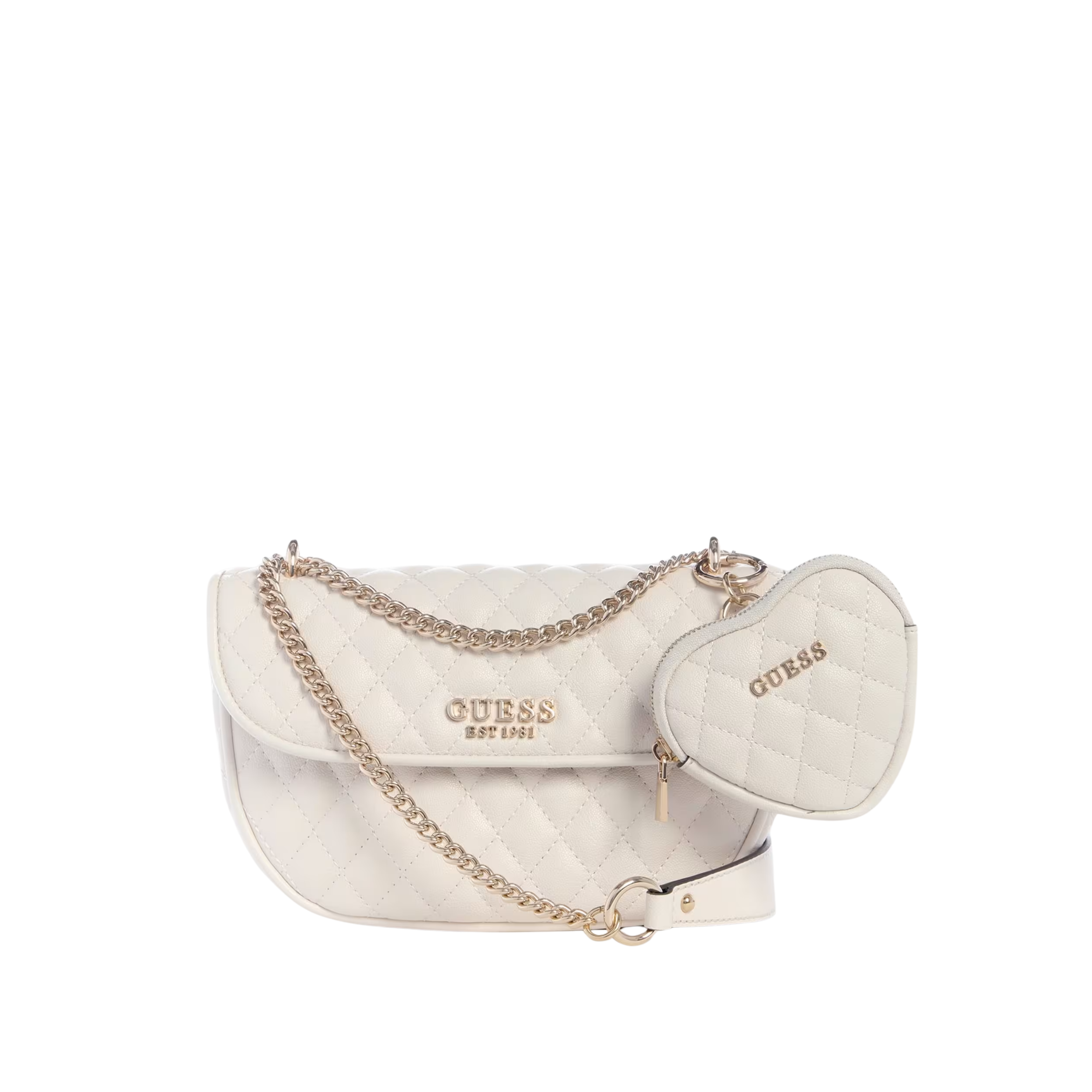 Guess Women Atabey Quilted Convertible Crossbody - White