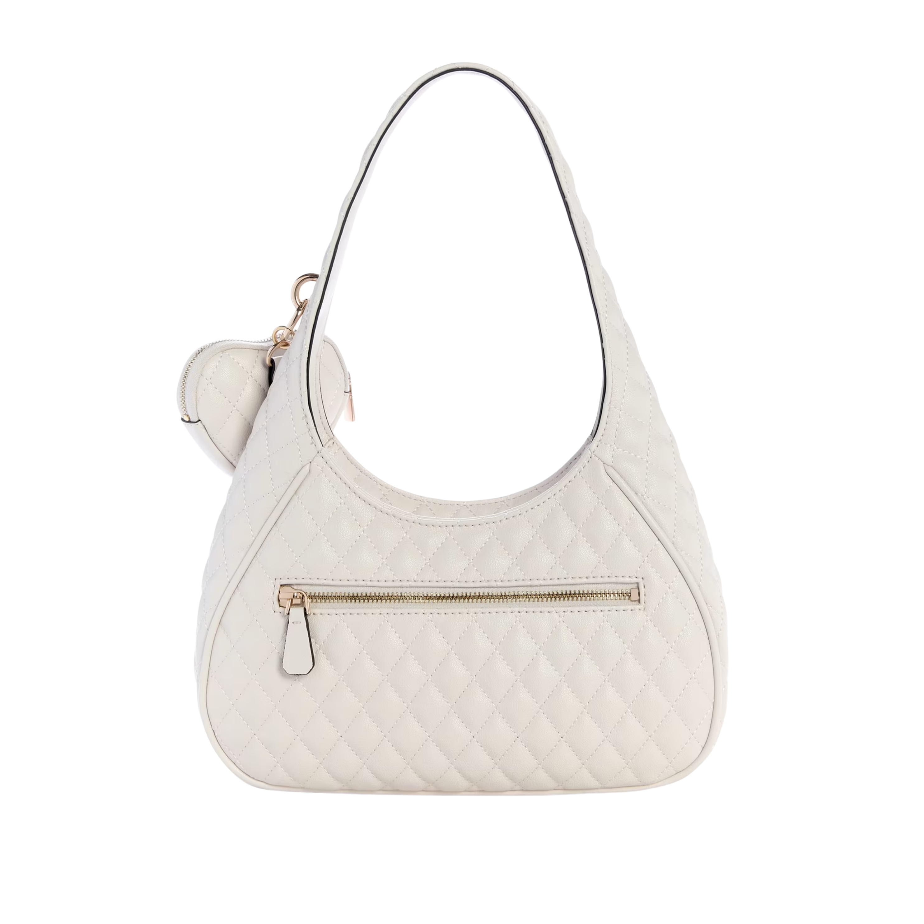 Guess Women Atabey Hobo Quilted Shoulder Bag - White