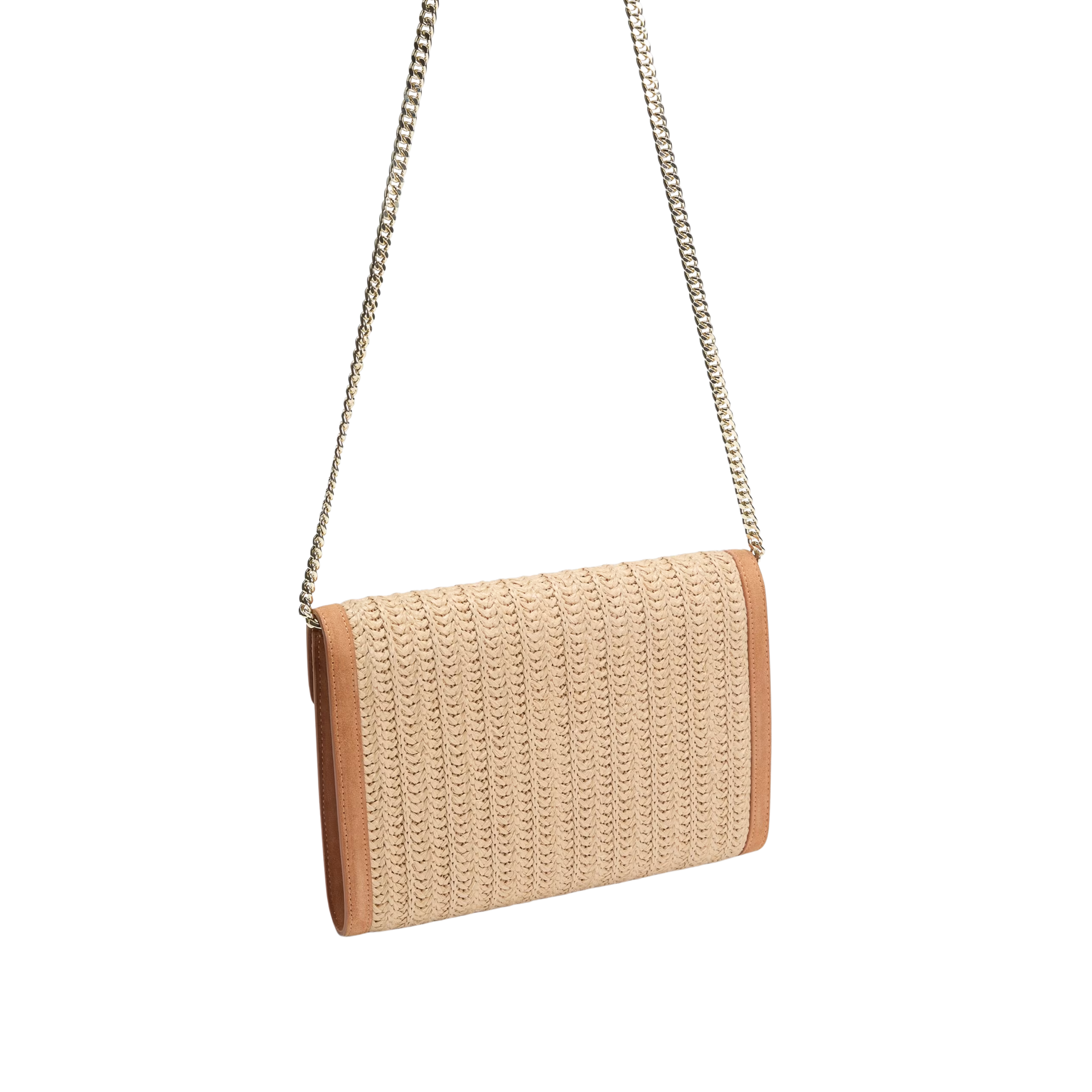 Guess Women Lisa Raffia Envelope Crossbody - Dark Beige