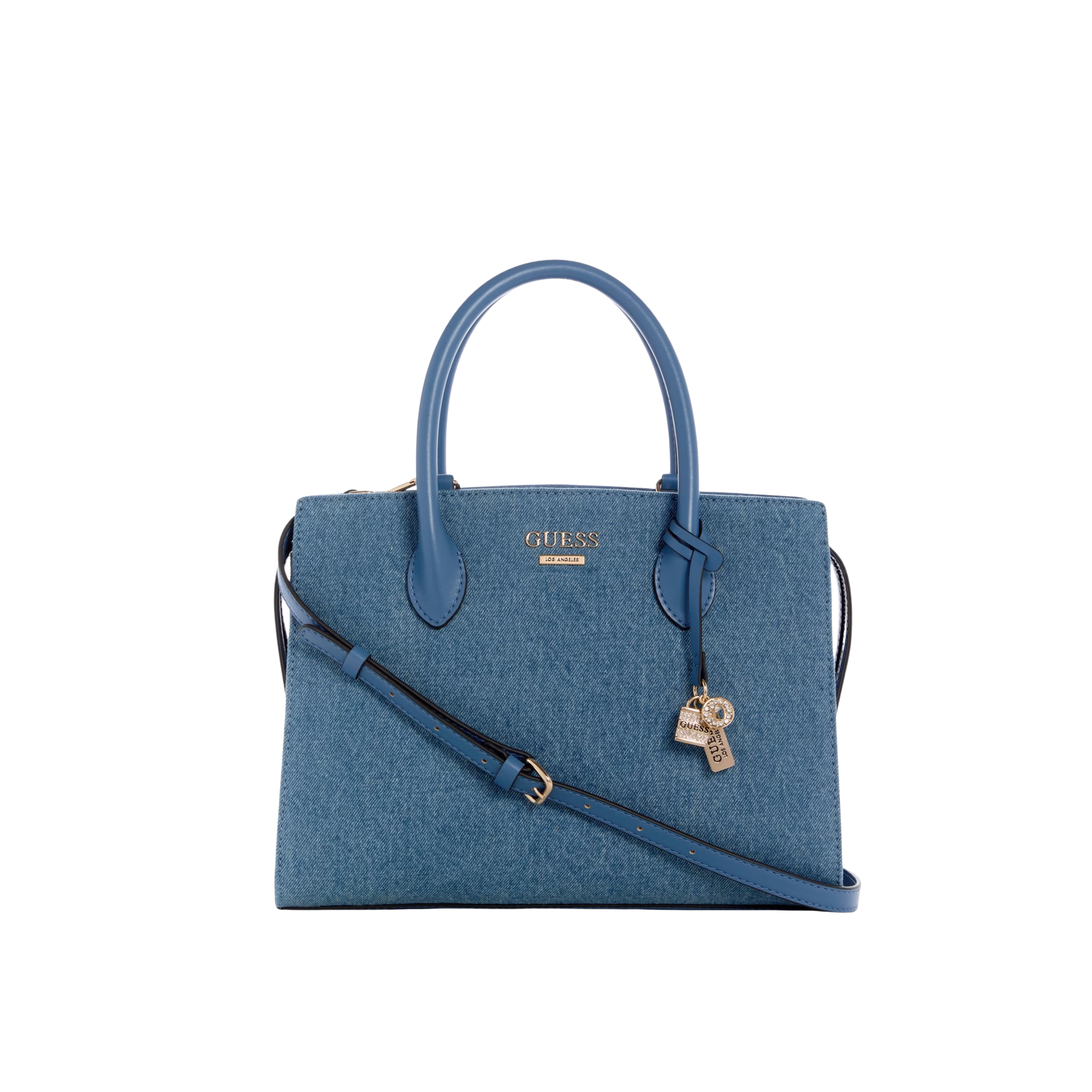 Guess Women Beryln Denim Large Satchel - Blue