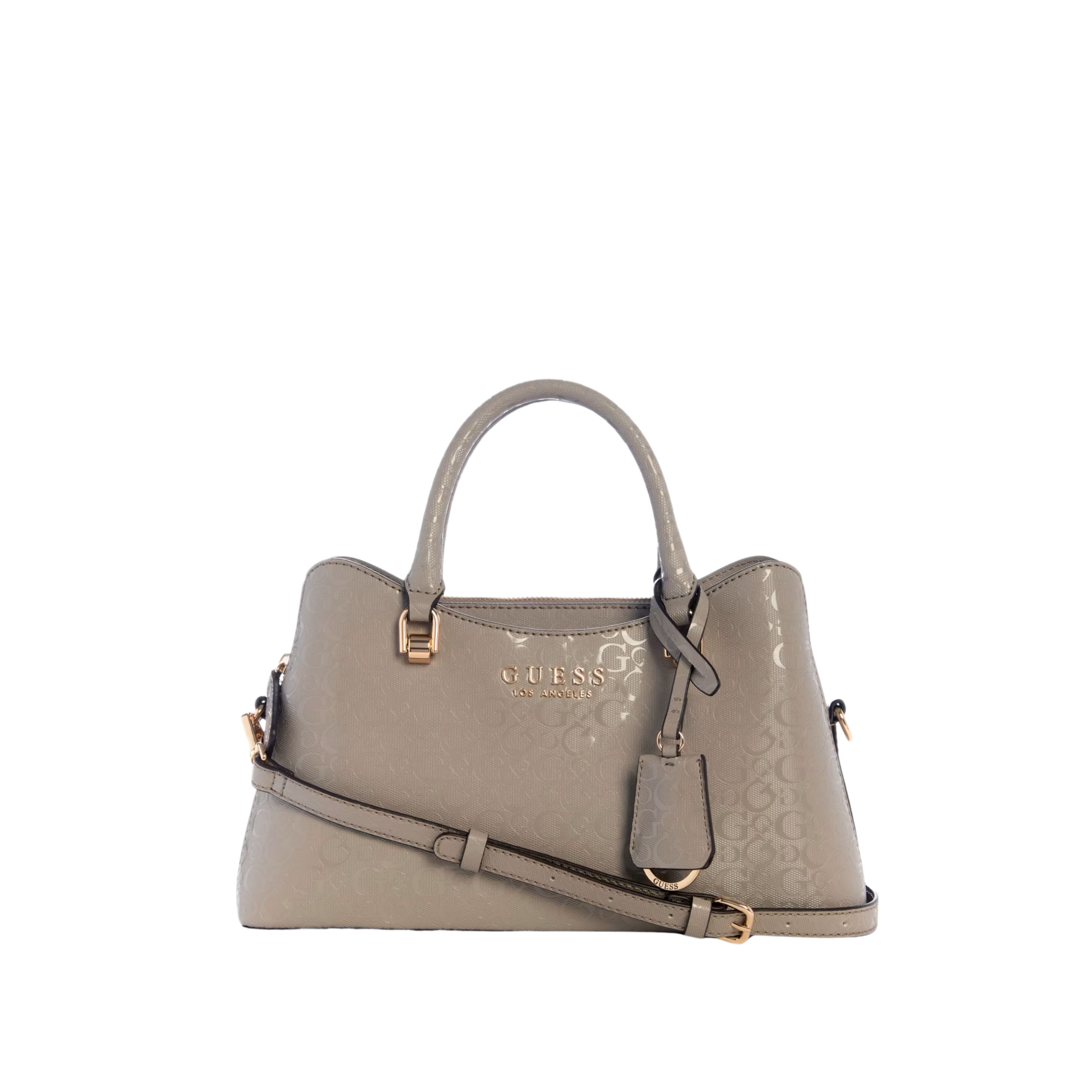Guess Women Kiran Logo Shine Satchel - Gray