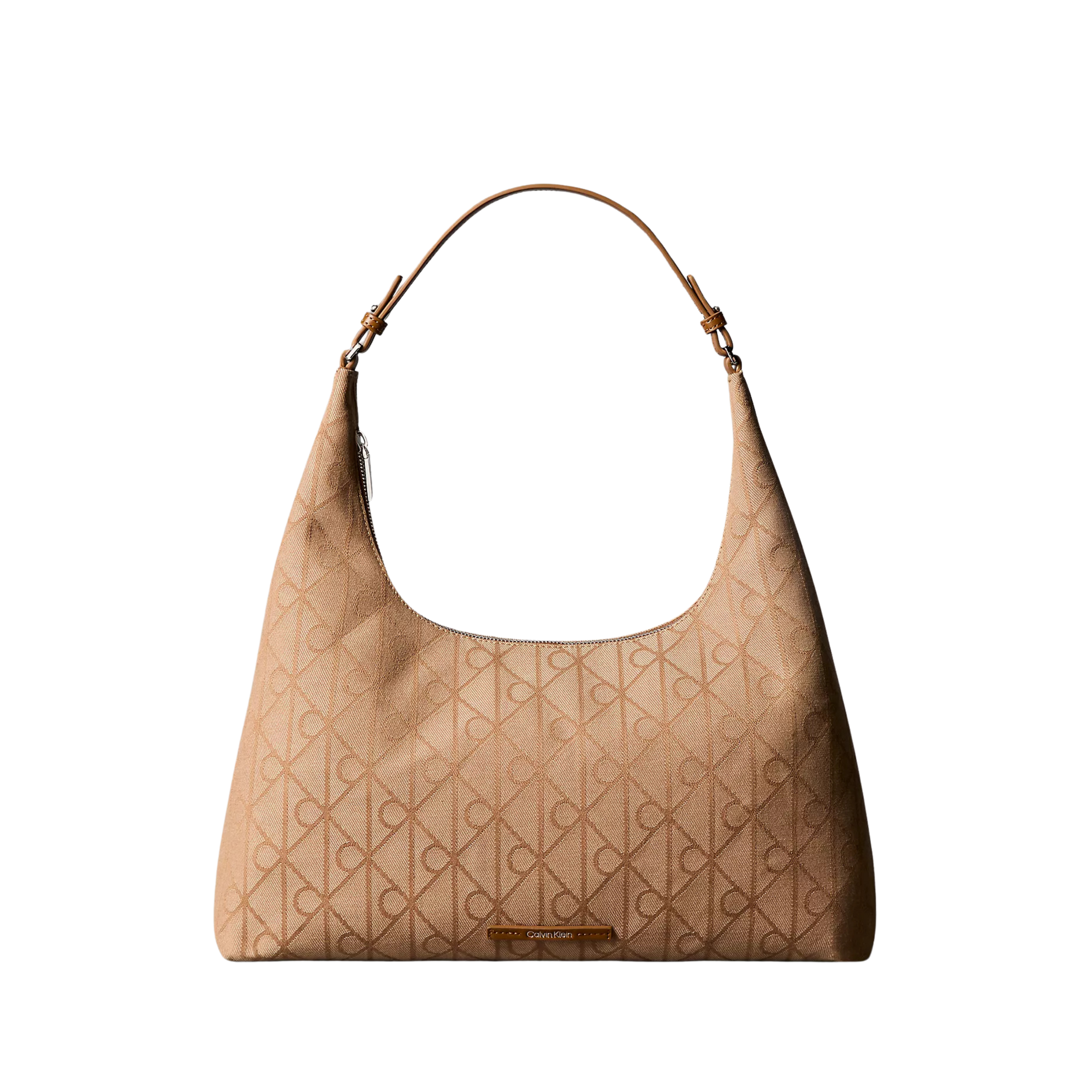 Calvin Klein Women Emblem Jacquard Shoulder Bag - Cornstalk