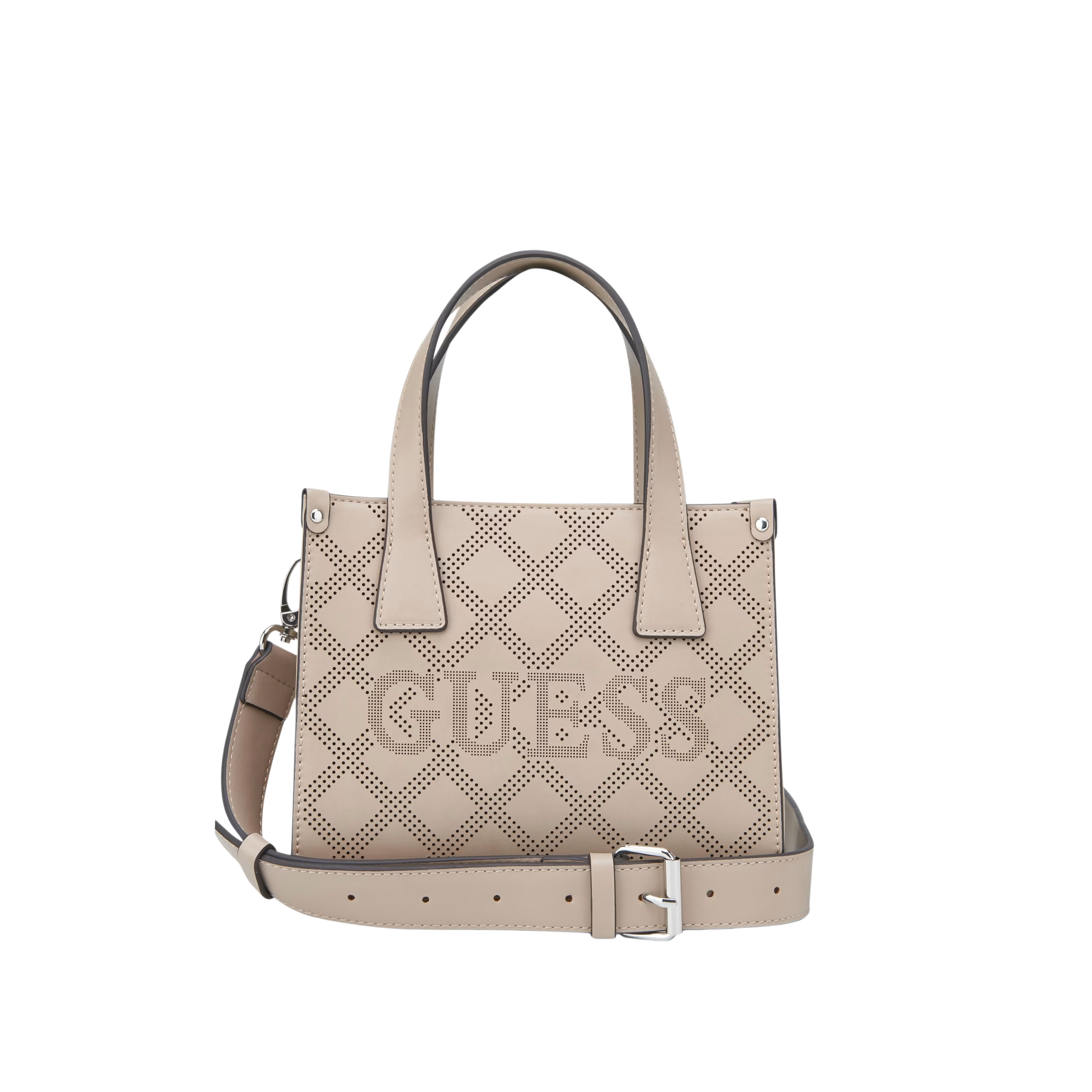 Guess Women Forber Perforated Logo Mini Tote - Beige