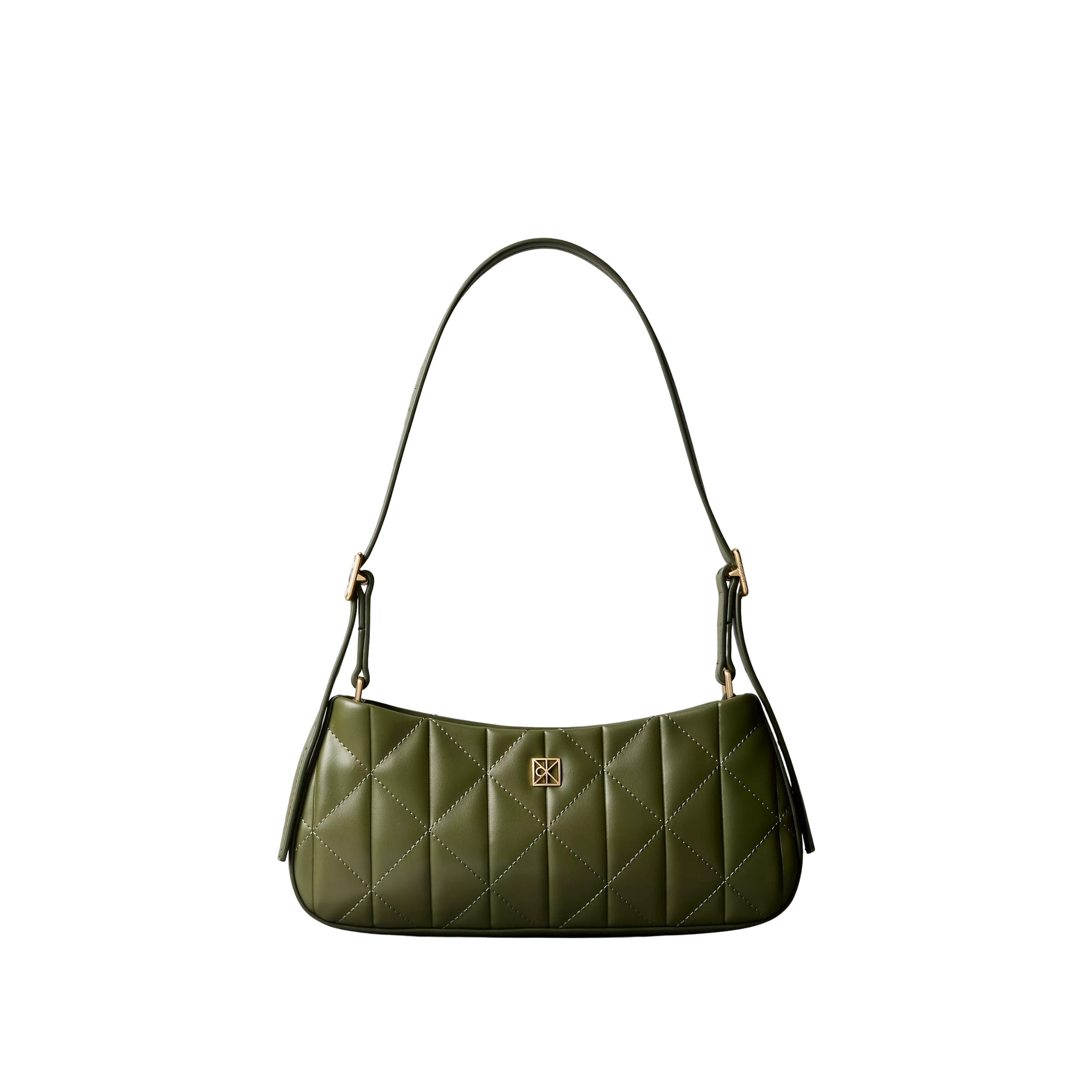 Calvin Klein Women Quilted Emblem Logo Small Shoulder Bag - Cypress