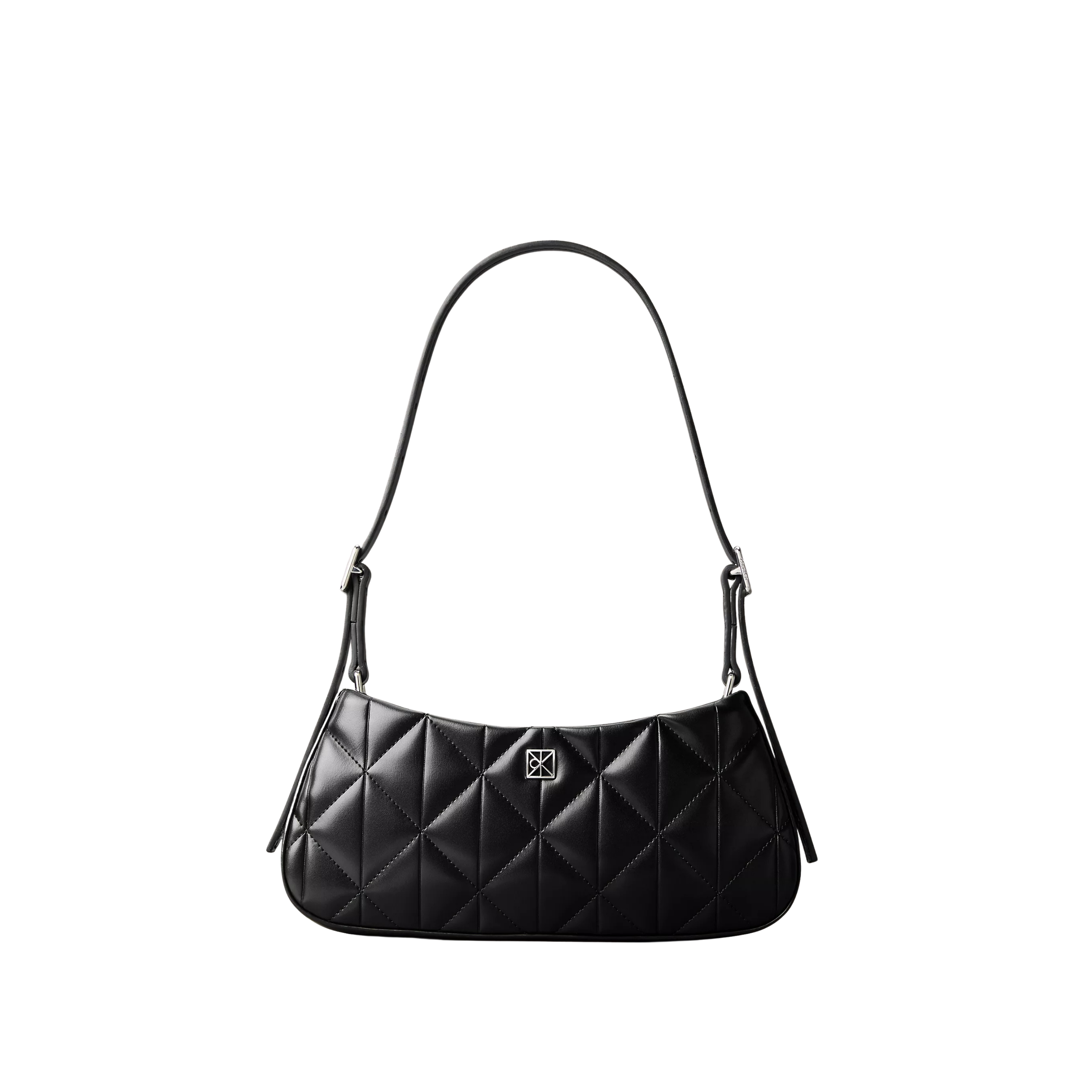 Calvin Klein Women Quilted Emblem Logo Small Shoulder Bag - Black