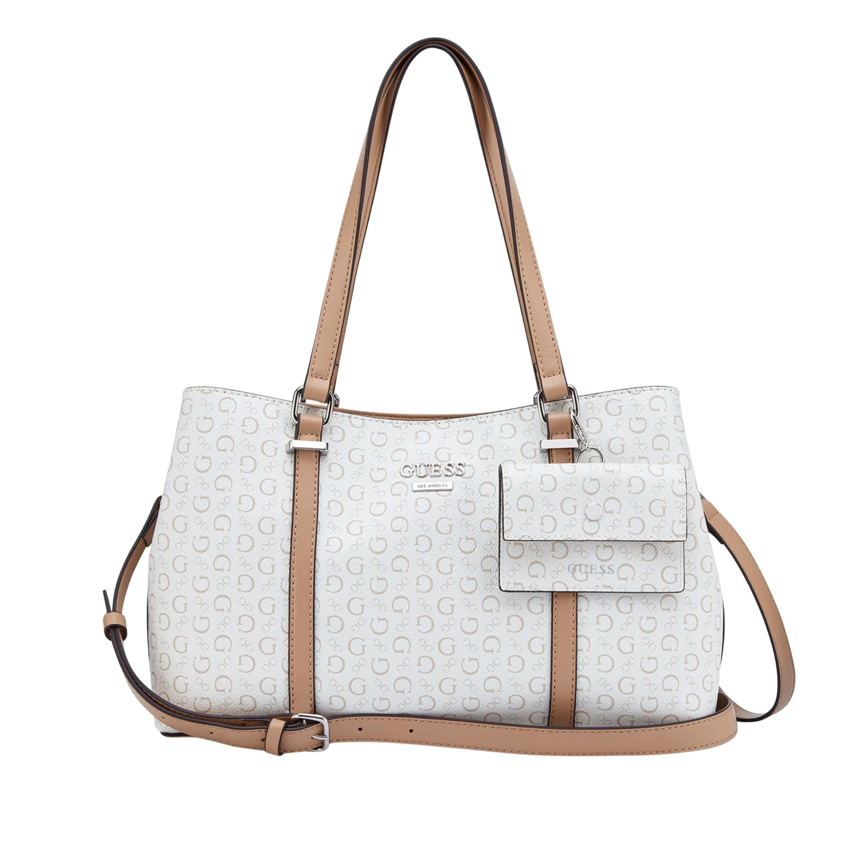 Guess Women Madwelle Logo Satchel - White