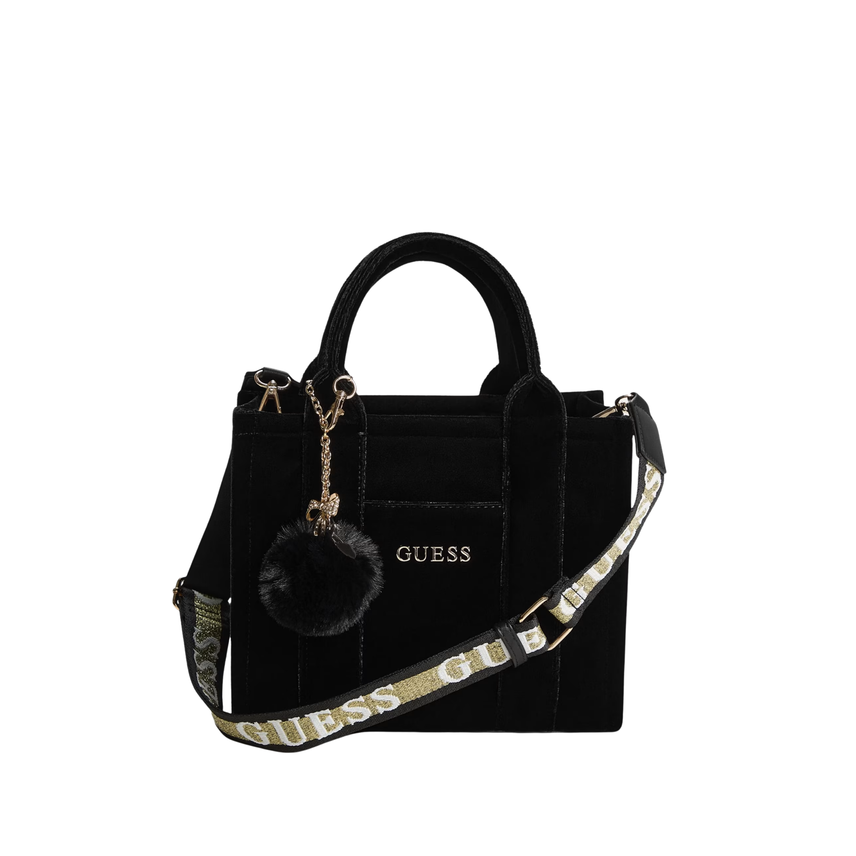 Guess Women Holly Velvet Mini Tote - Black