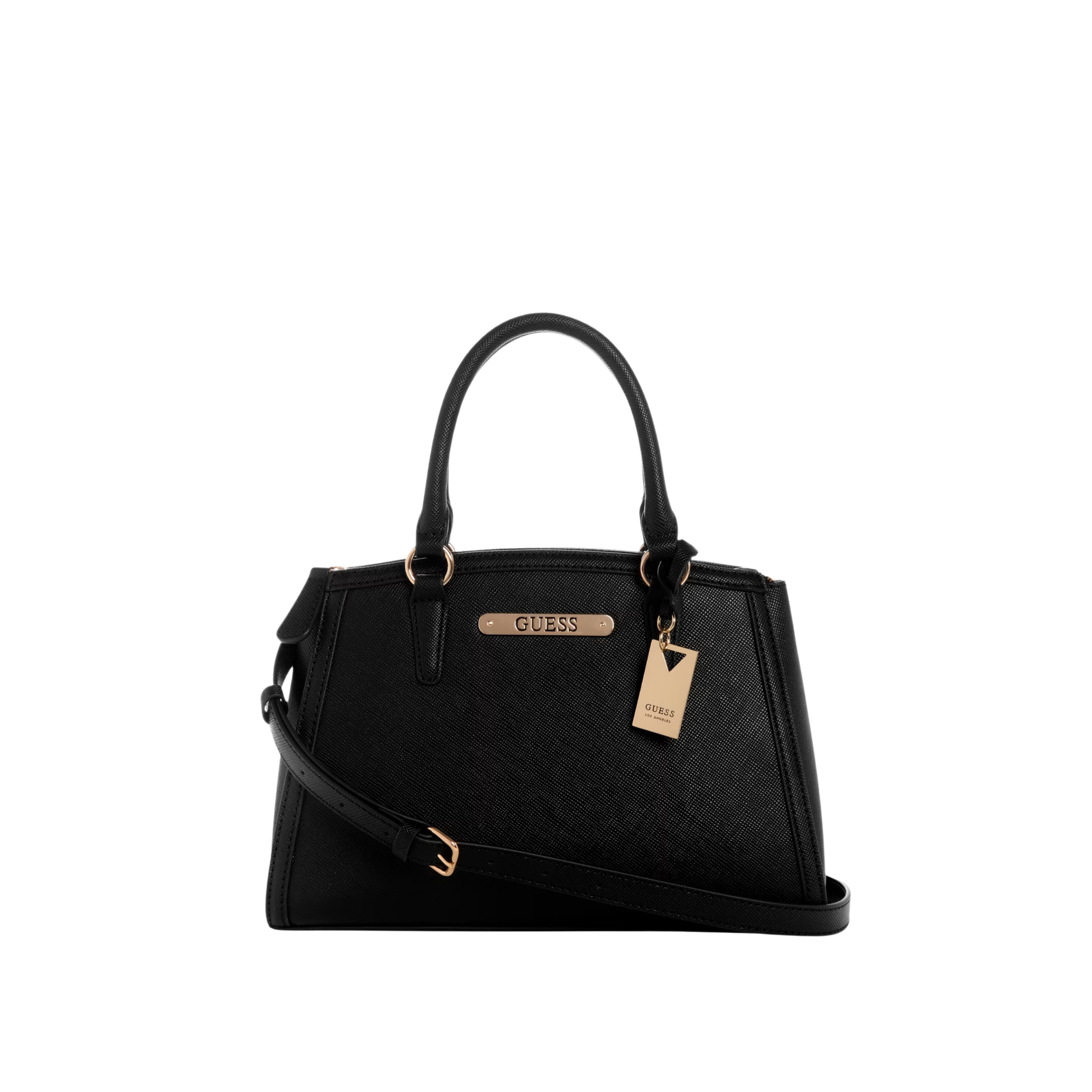 Guess Women Kyrie Saffiano Satchel - Black