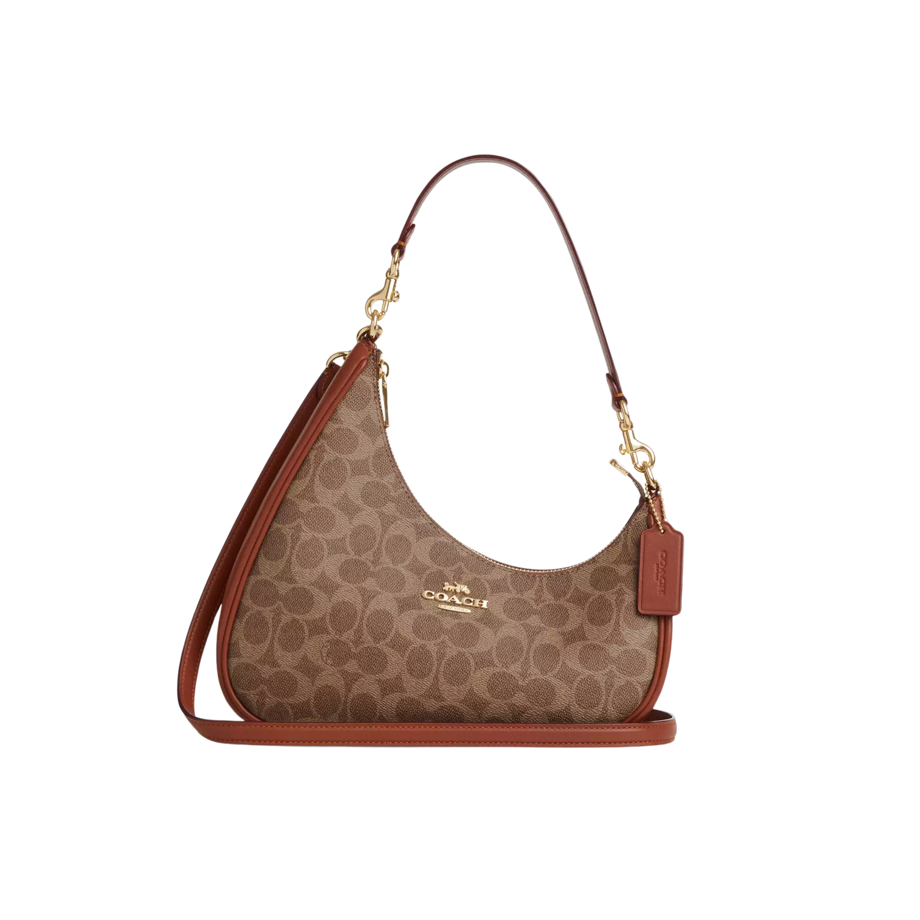 COACH Twisted Teri Shoulder Bag - Tan Caramel