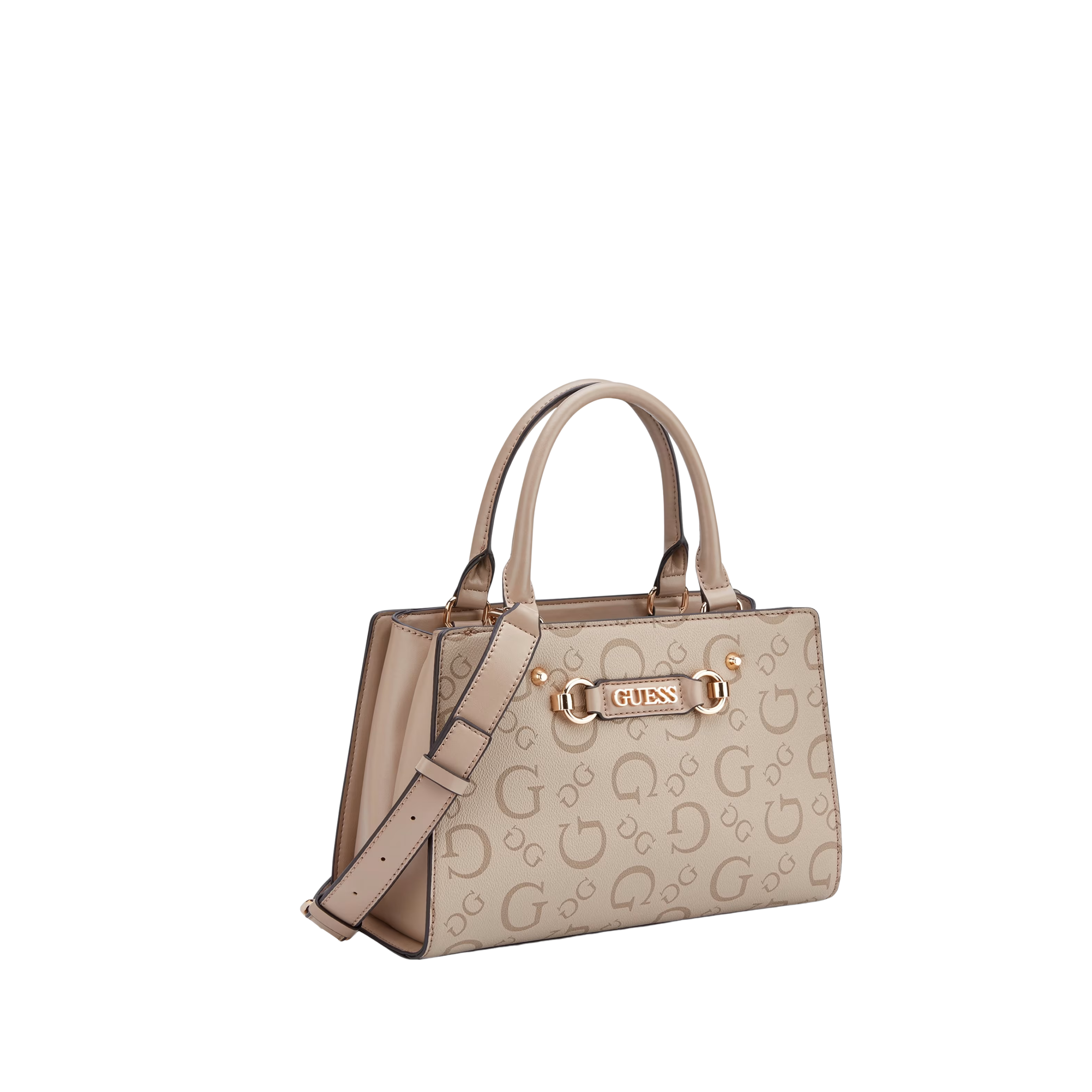 Guess Women Lacy Logo Satchel - Beige
