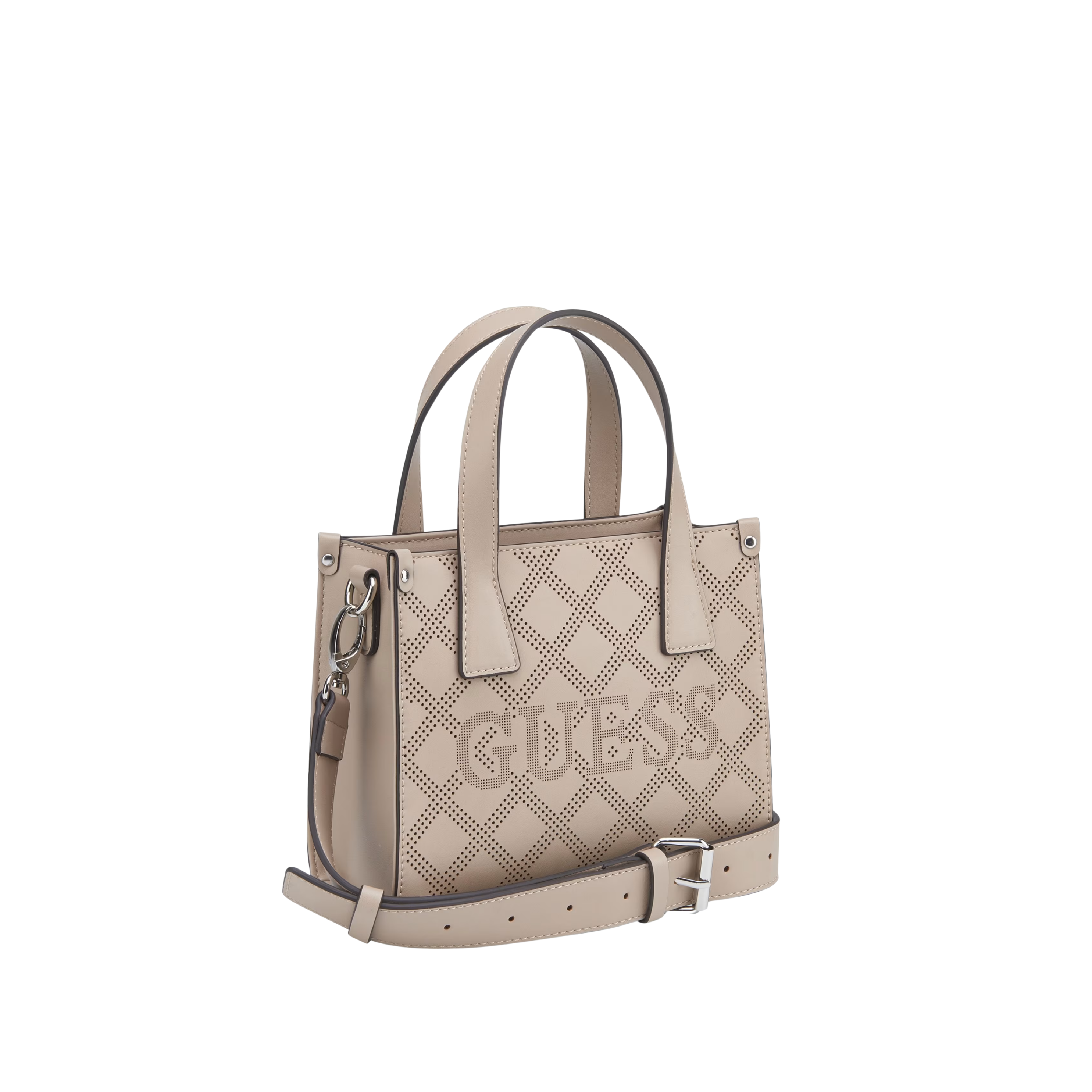 Guess Women Forber Perforated Logo Mini Tote - Beige