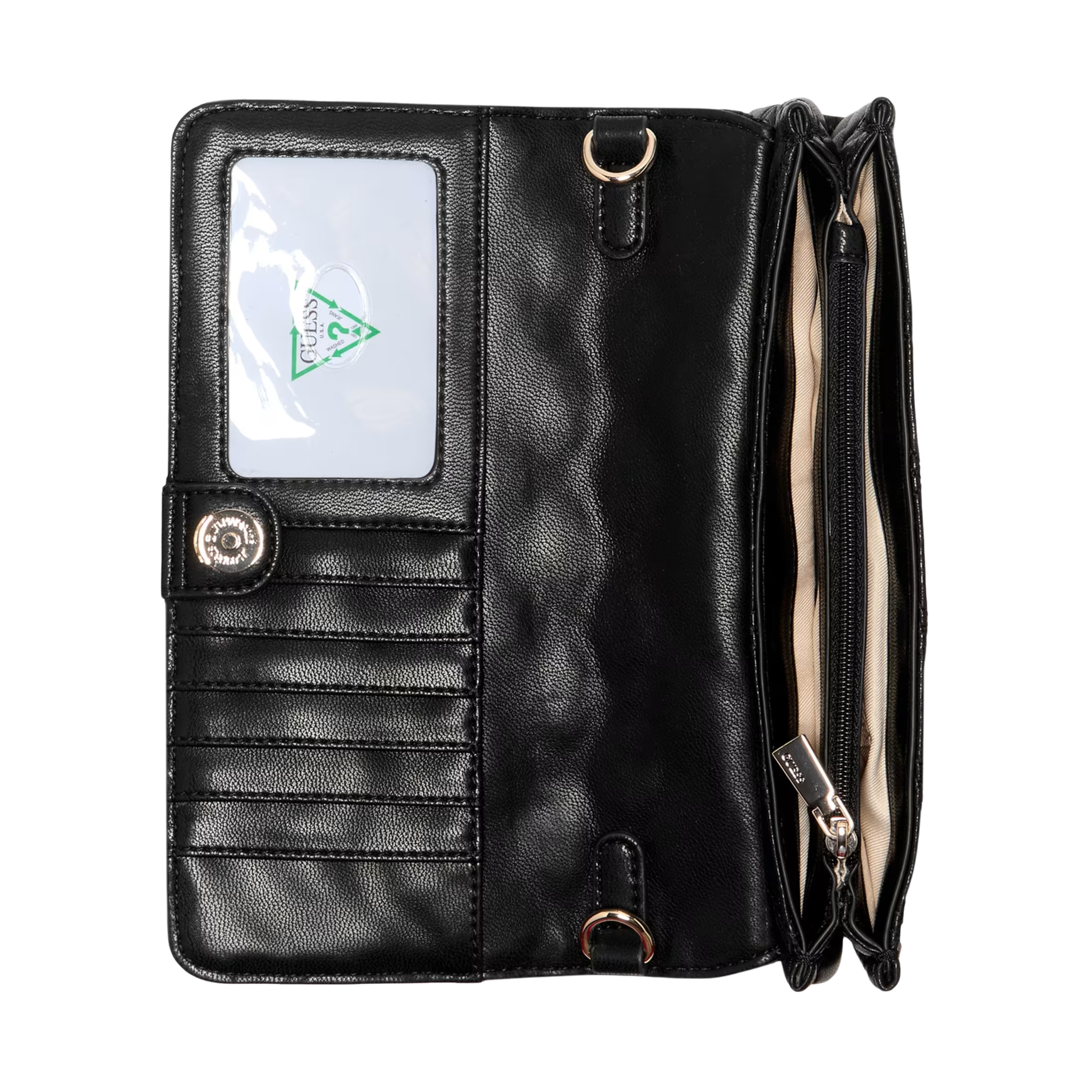 Guess Women Giully II Quilted Organizer Crossbody - Black