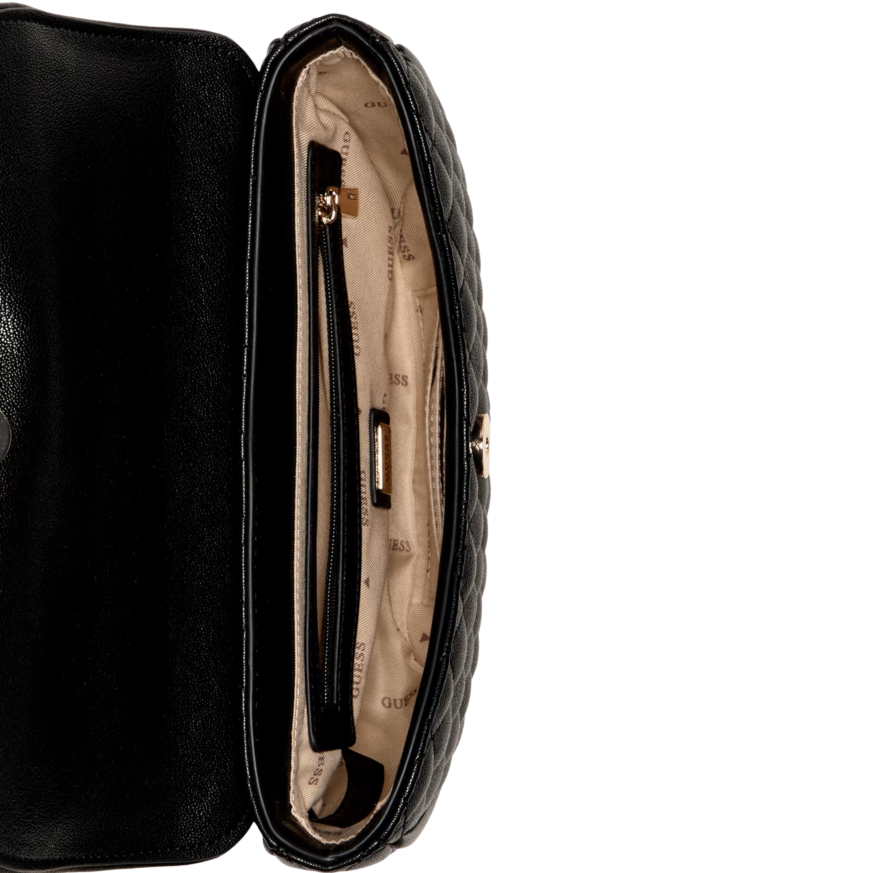 Guess Women Atabey Quilted Convertible Crossbody - Black