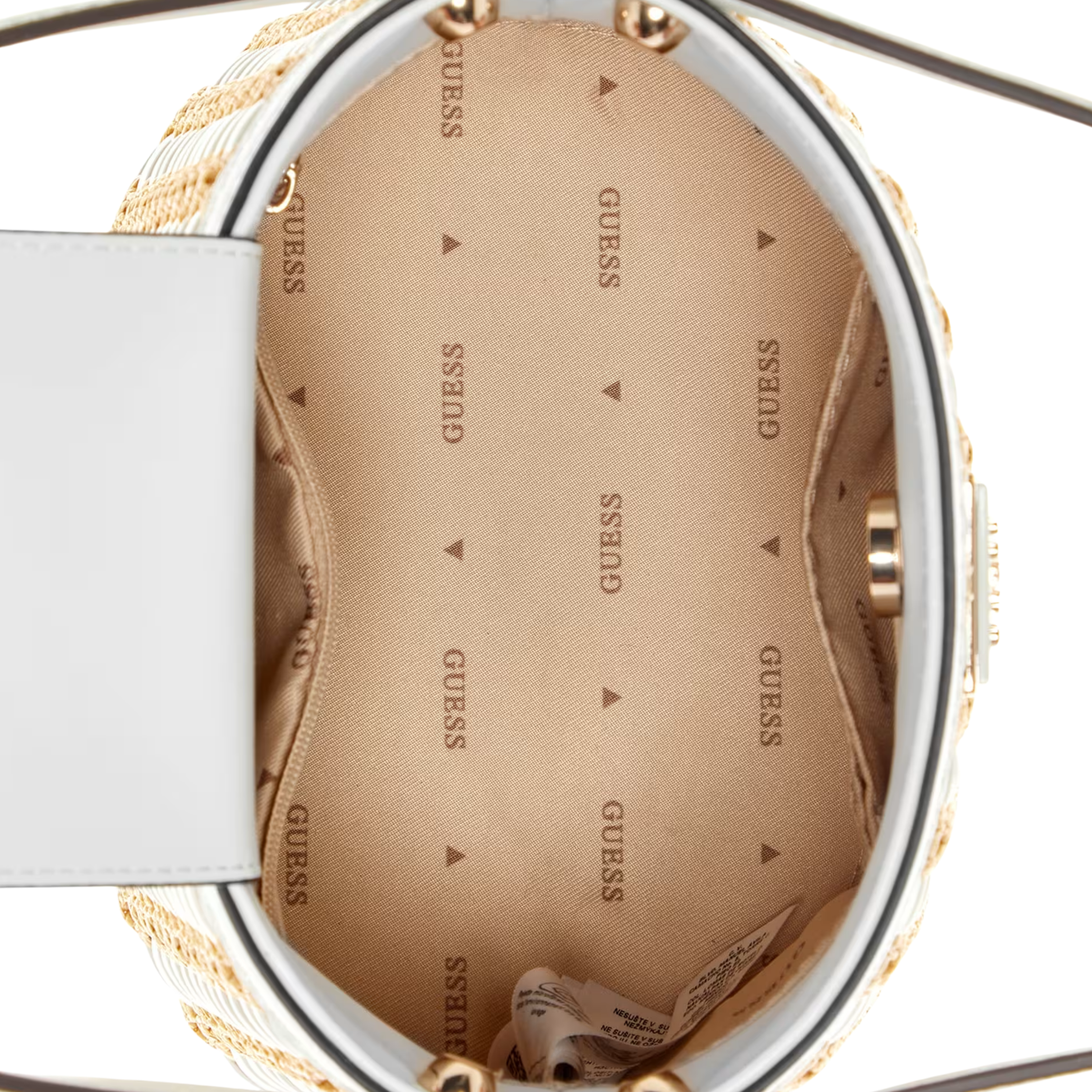 Guess Women Atalia Raffia Crossbody Bucket Bag - New Tan Wash