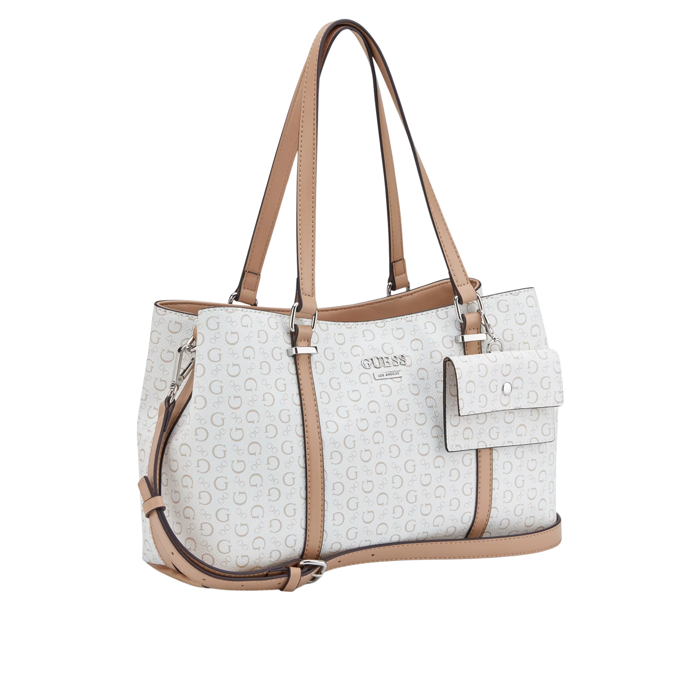 Guess Women Madwelle Logo Satchel - White