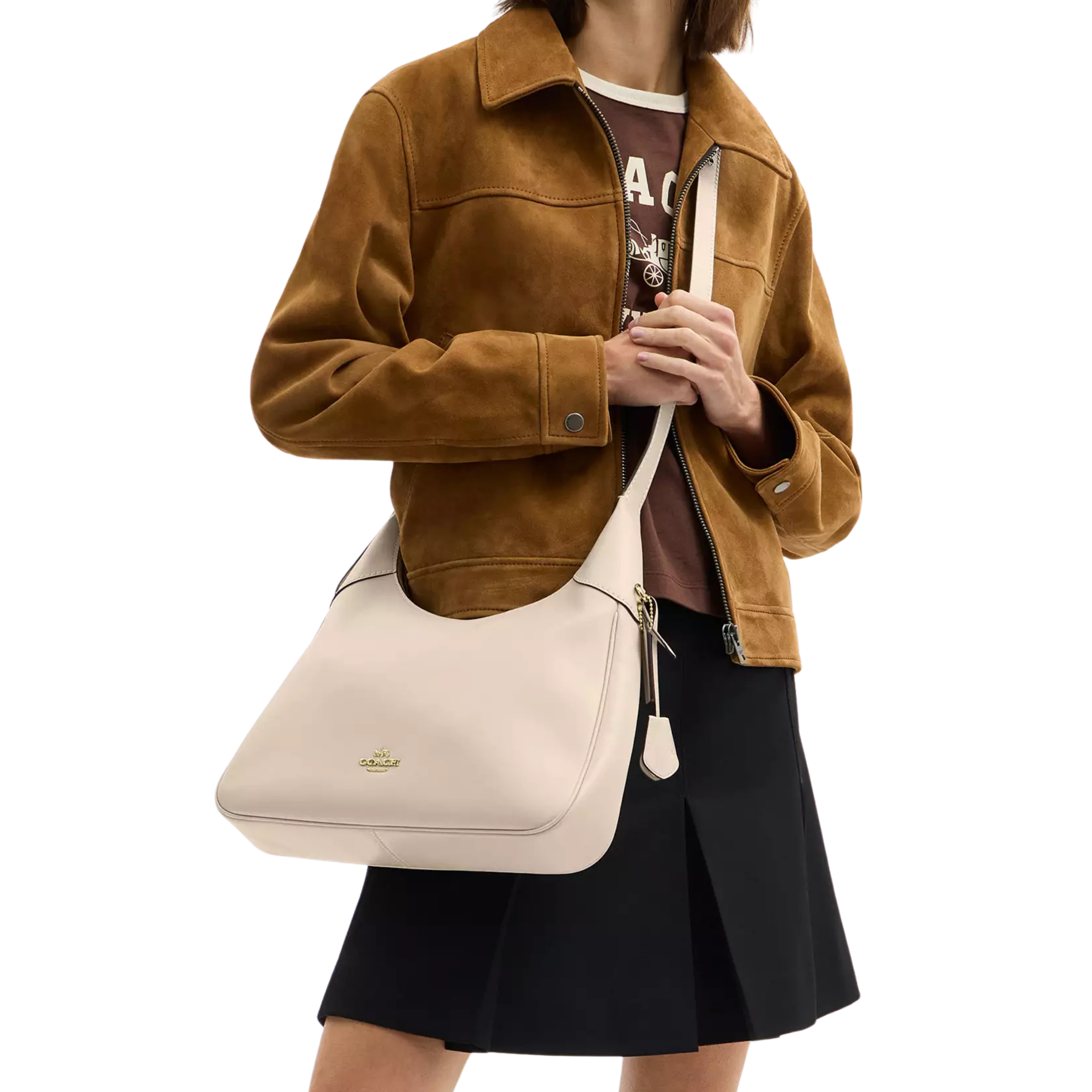 COACH Women Ella Shoulder Bag - Gold White