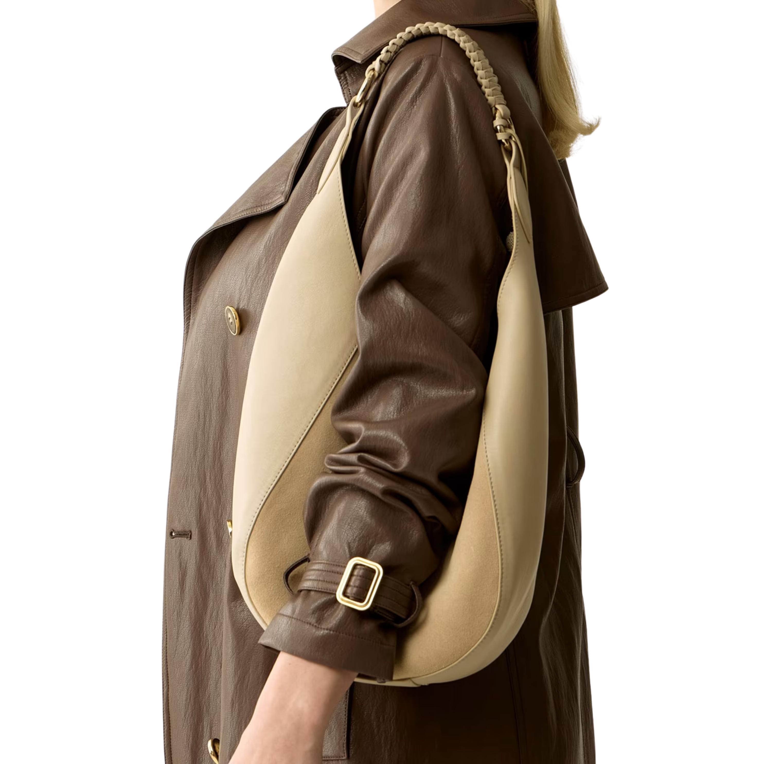 Guess Women Nina Genuine Leather Hobo Bag - San