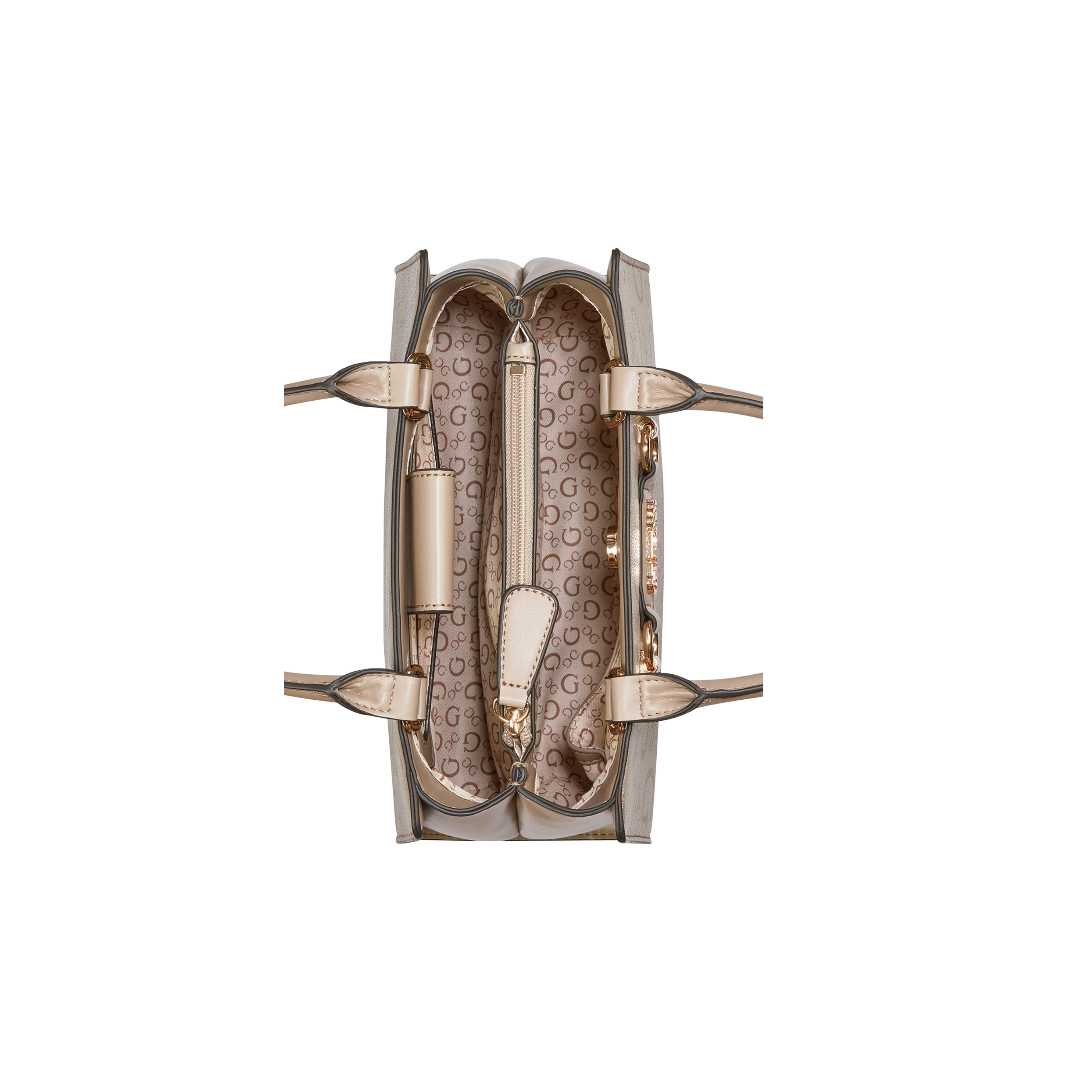 Guess Women Lacy Logo Satchel - Beige