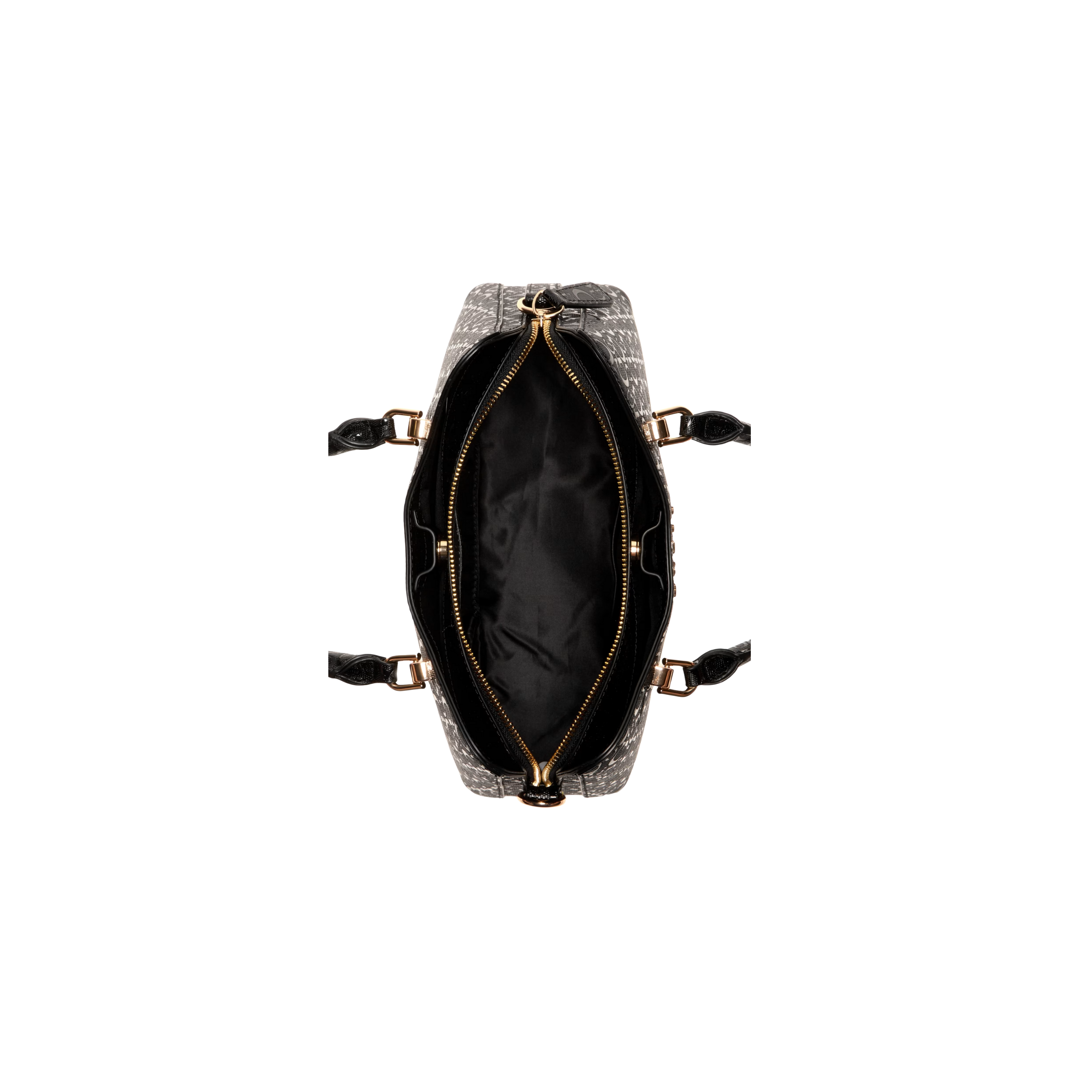 Guess Women Kiran Logo Shine Satchel - Black