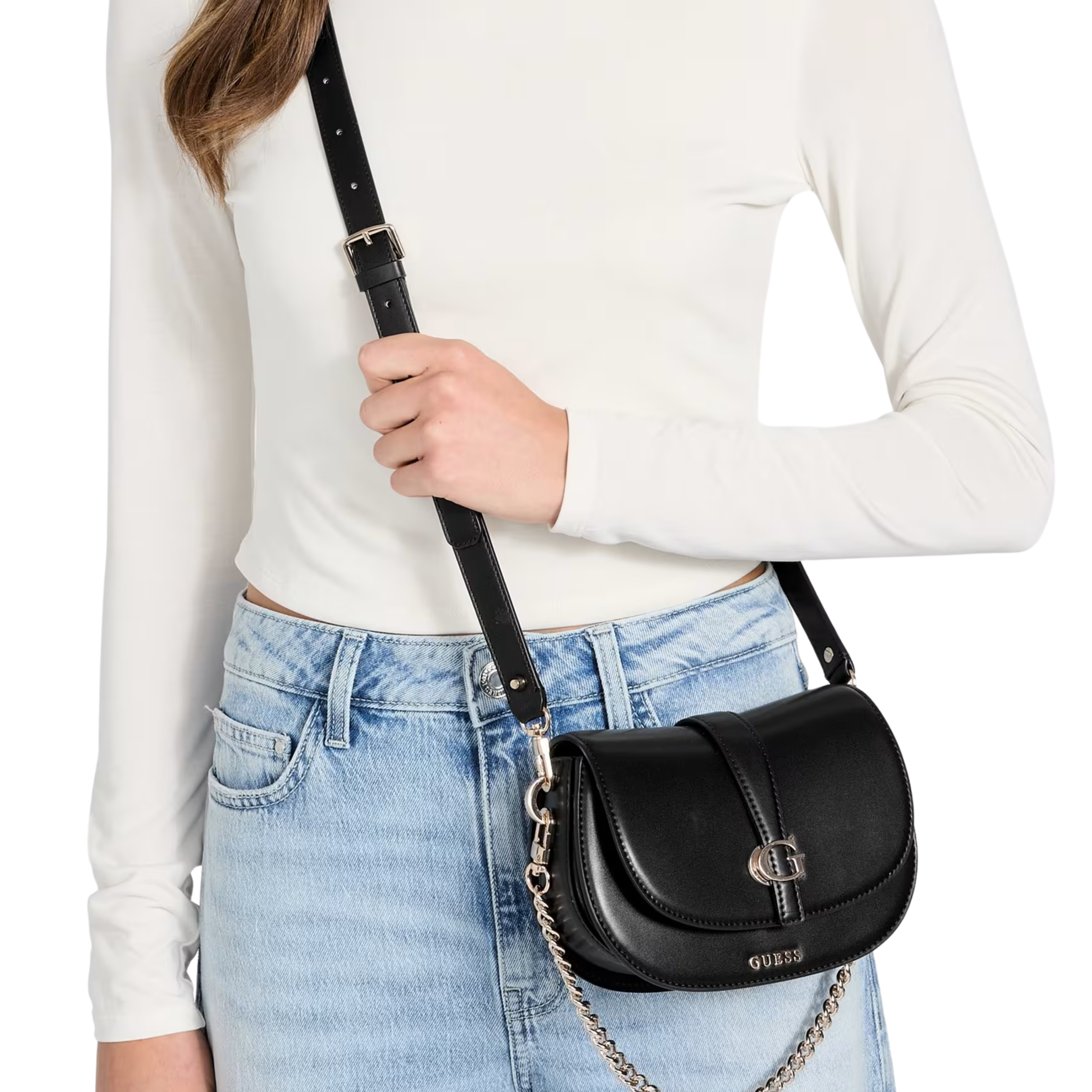 Guess Women Brooke High Society Satchel - Black