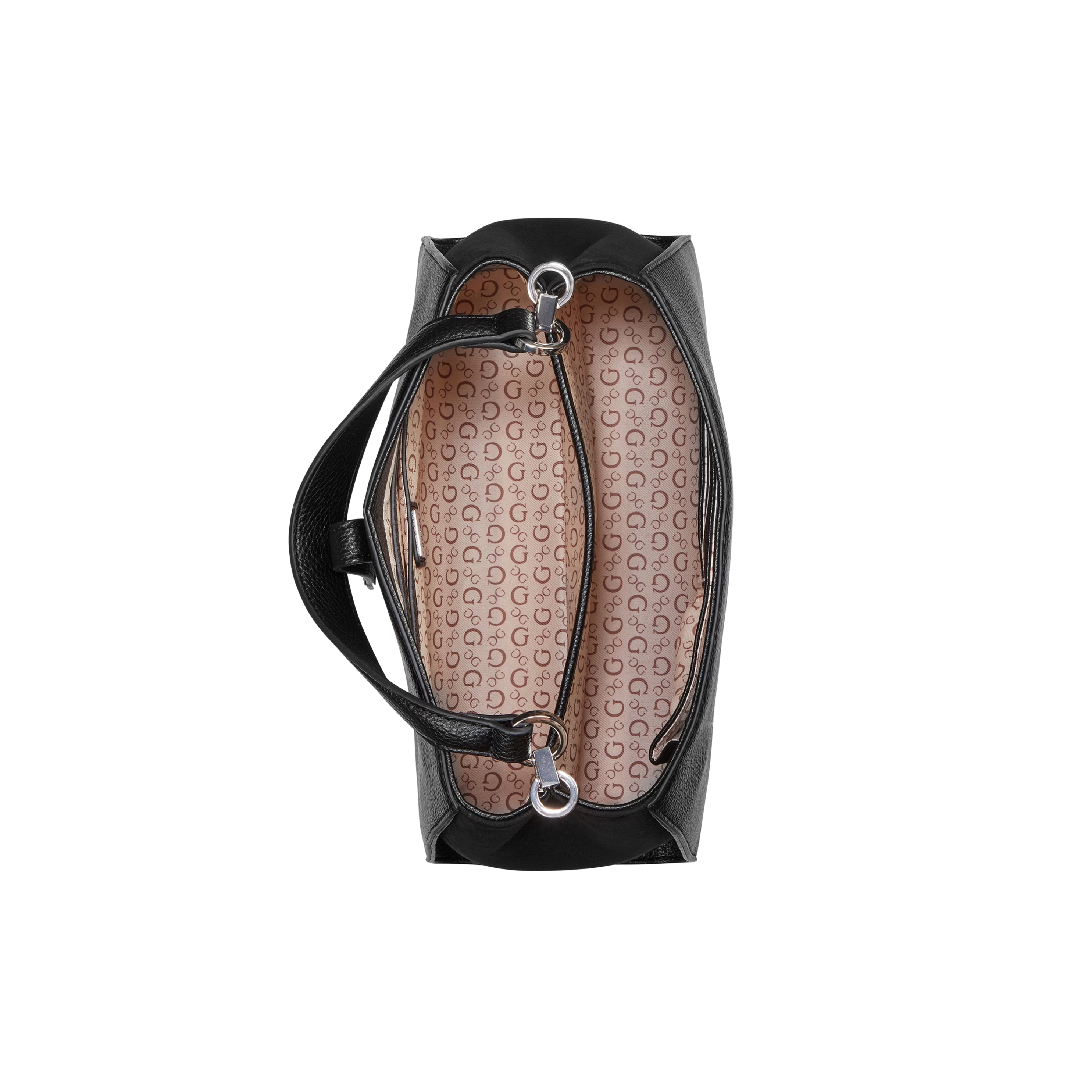 Guess Women Rudie Embossed Logo Satchel - Black