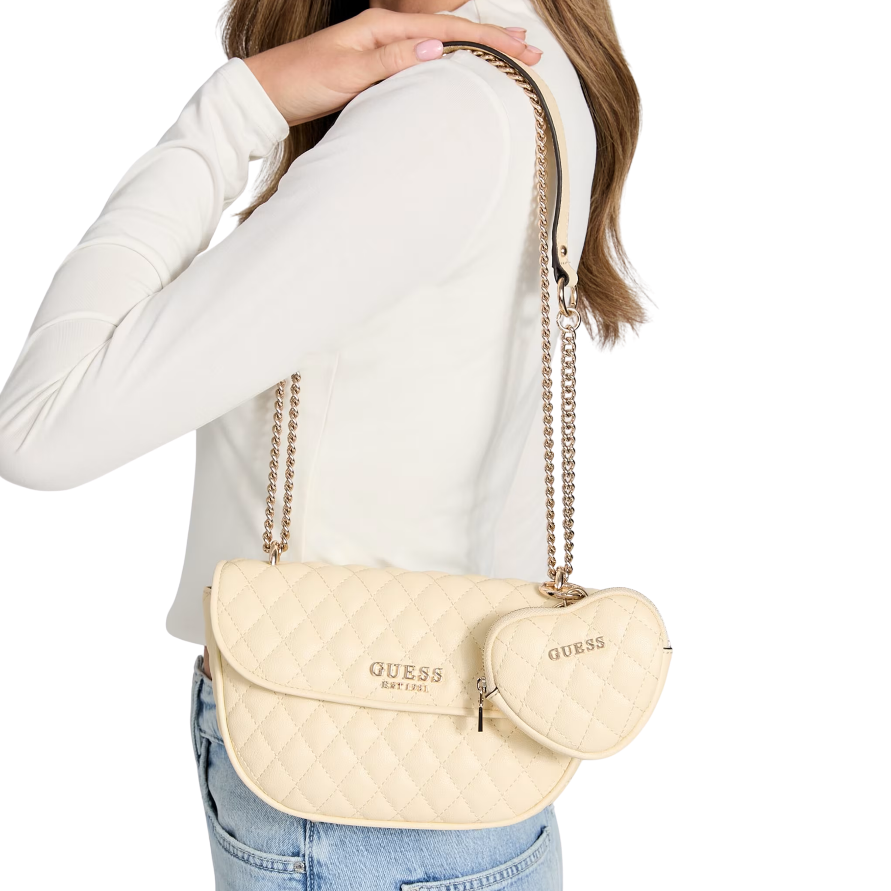 Guess Women Atabey Quilted Convertible Crossbody - Yellow