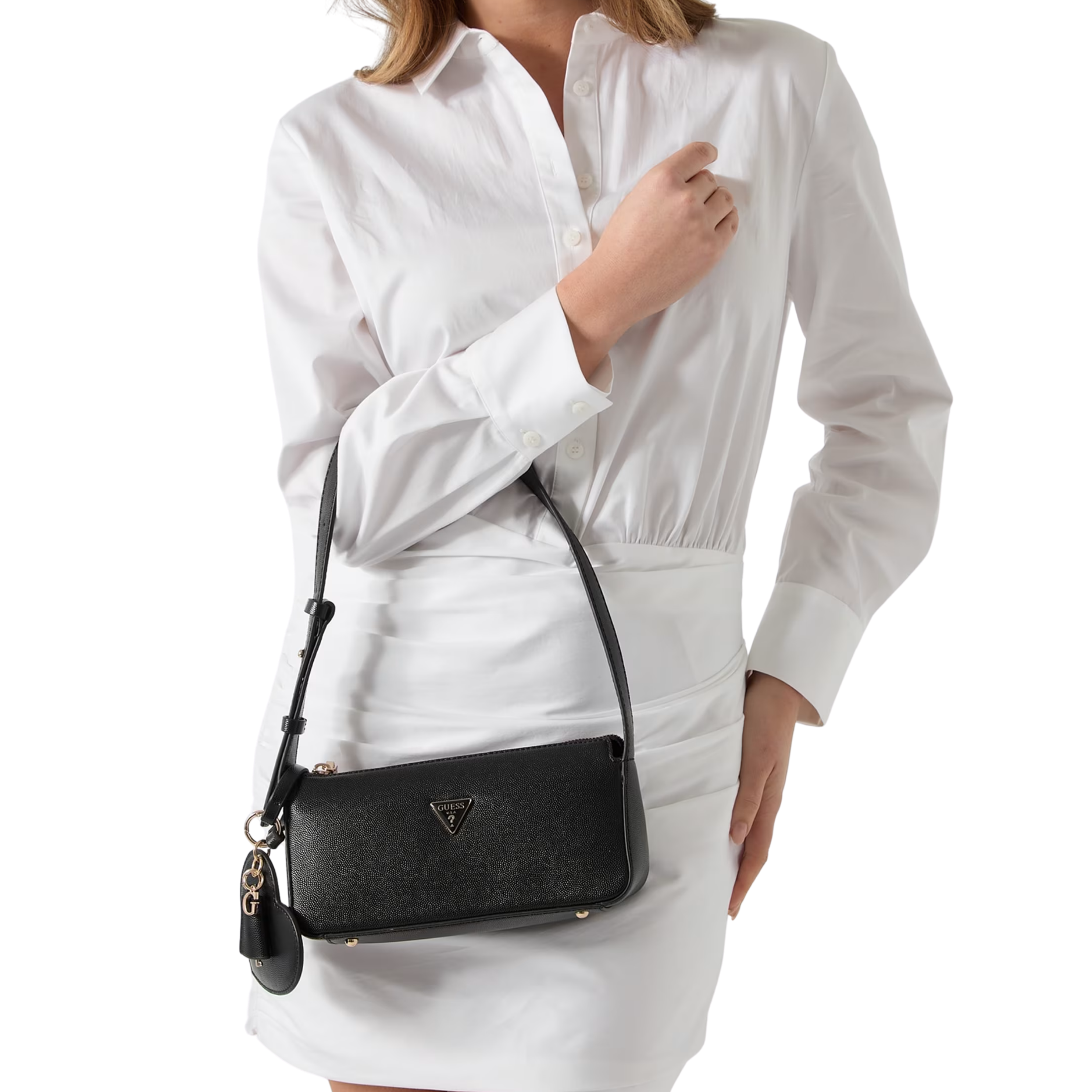 Guess Women Isobel Logo Shoulder Bag - Black