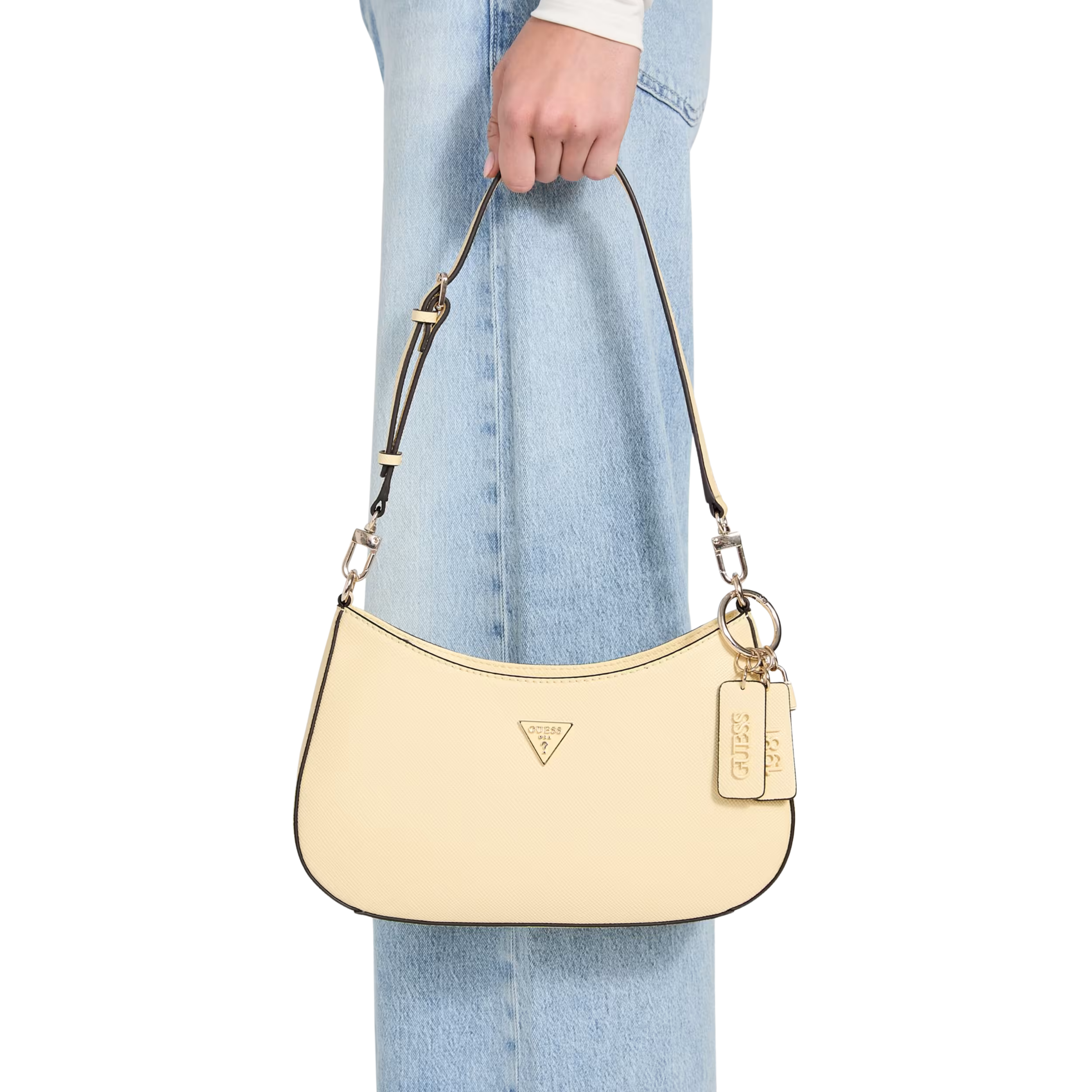 Guess Women Noelle Saffiano Shoulder Bag - Yellow