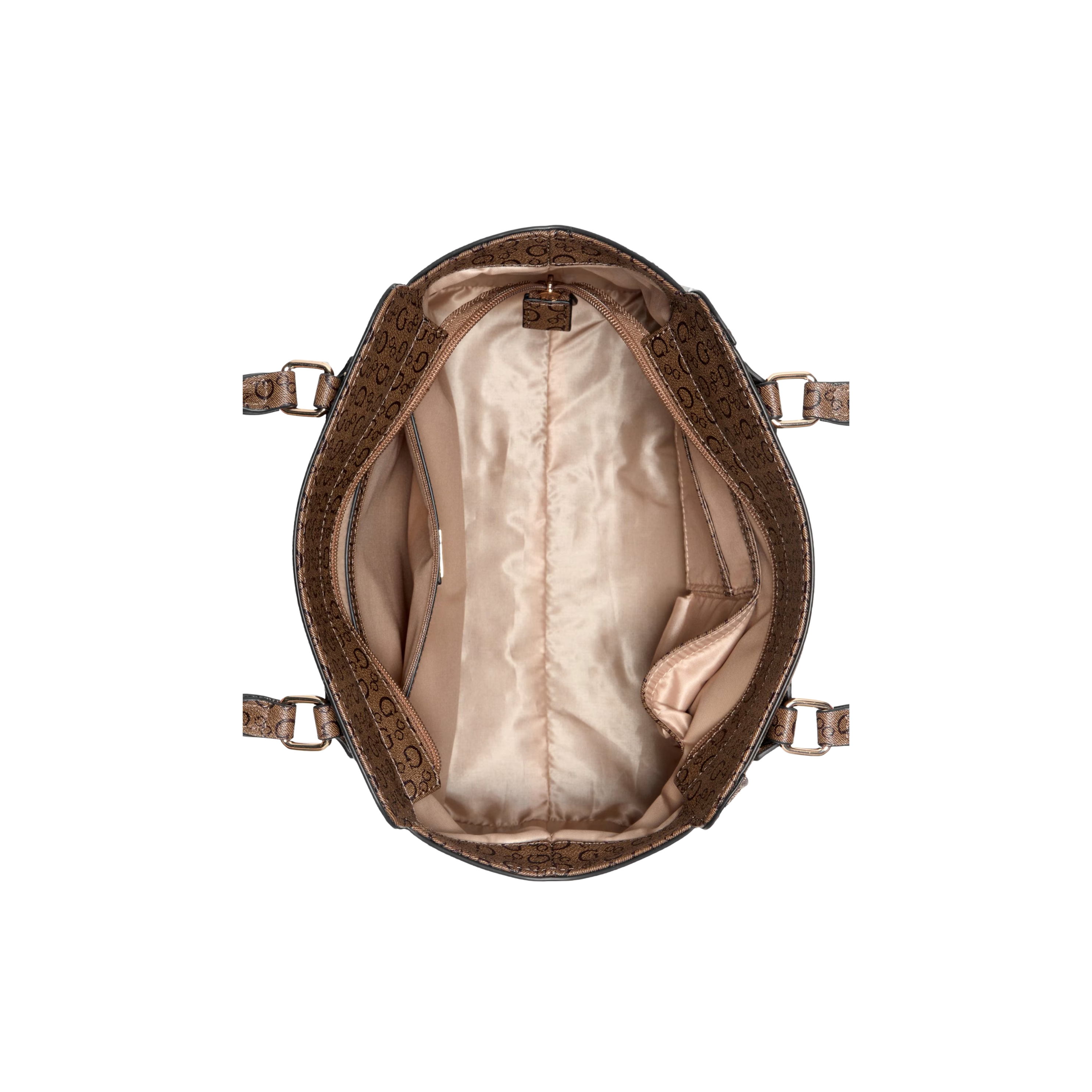 Guess Women Gemma Logo Satchel - Brown