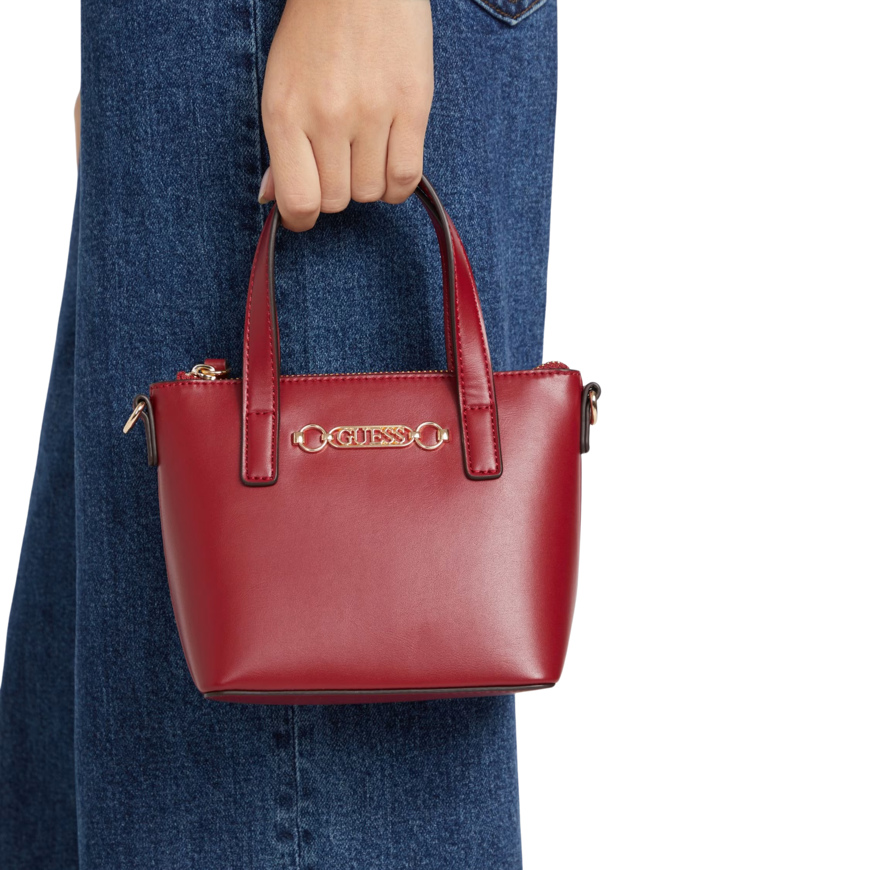Guess Women Avelina Faux Leather Mini Tote - Red