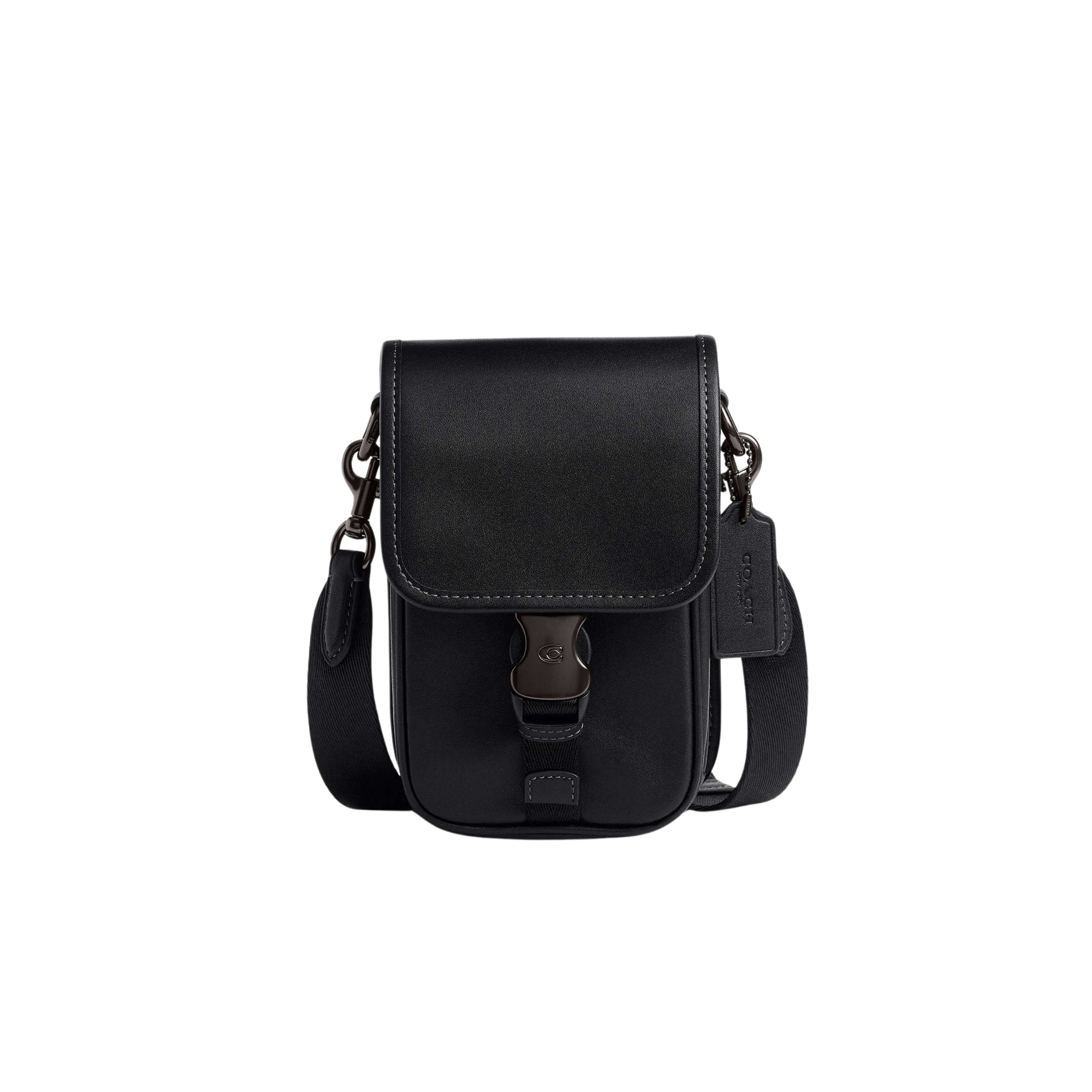 Coach Men League Phone Crossbody Bag - Leather Black