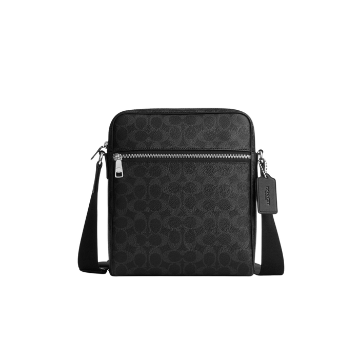 Coach Men Tristan Crossbody Bag 22 - Silver Black Signature