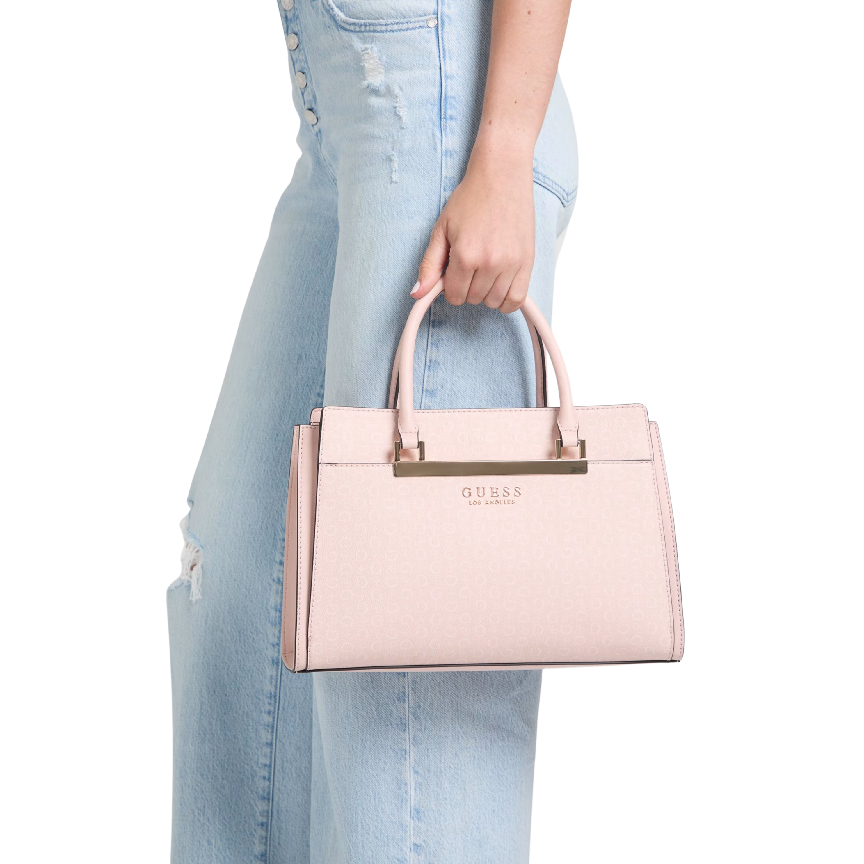 Guess Women Marva Logo Satchel - Pink